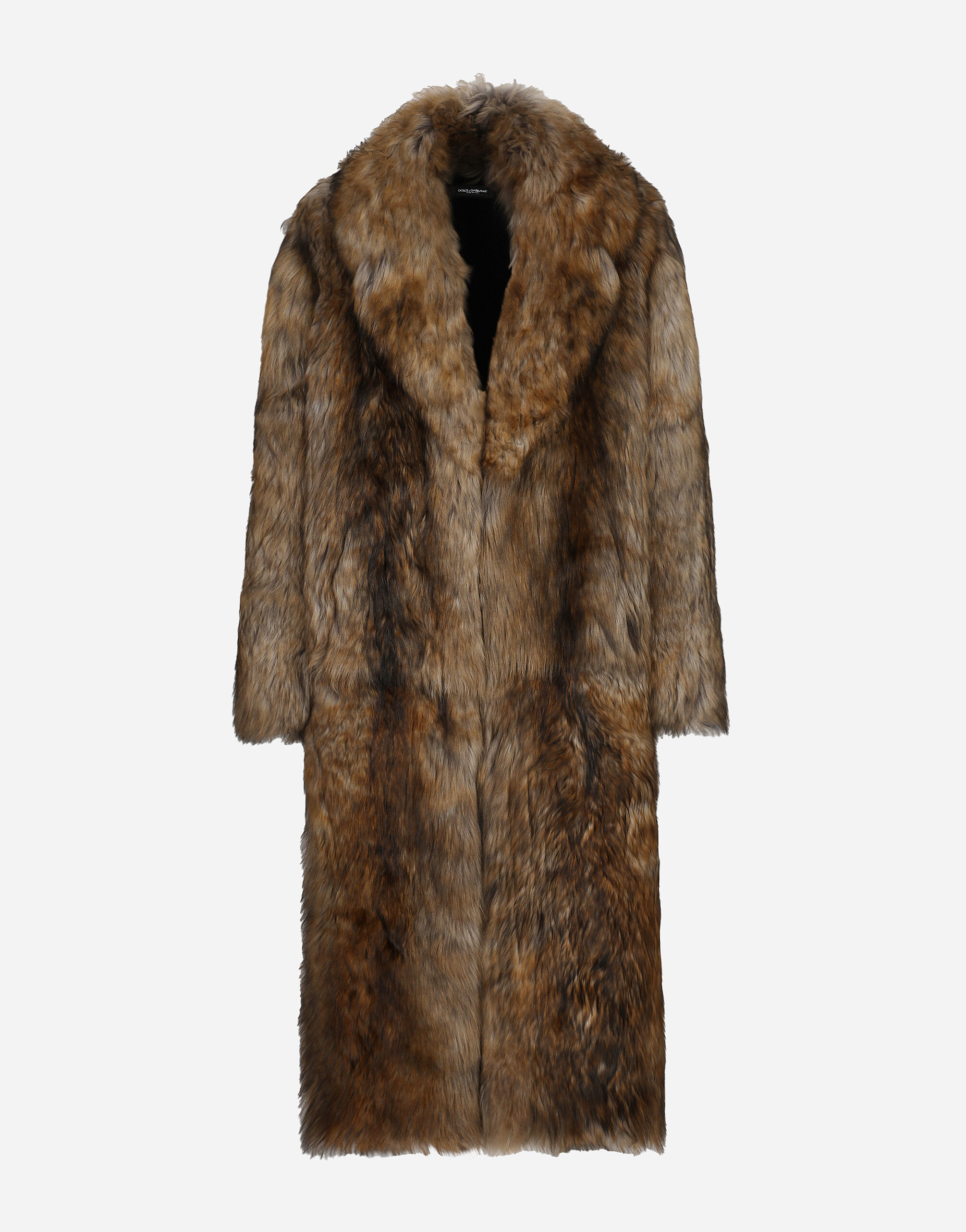 Long-haired shearling coat in Multicolor for Men | Dolce&Gabbana® US
