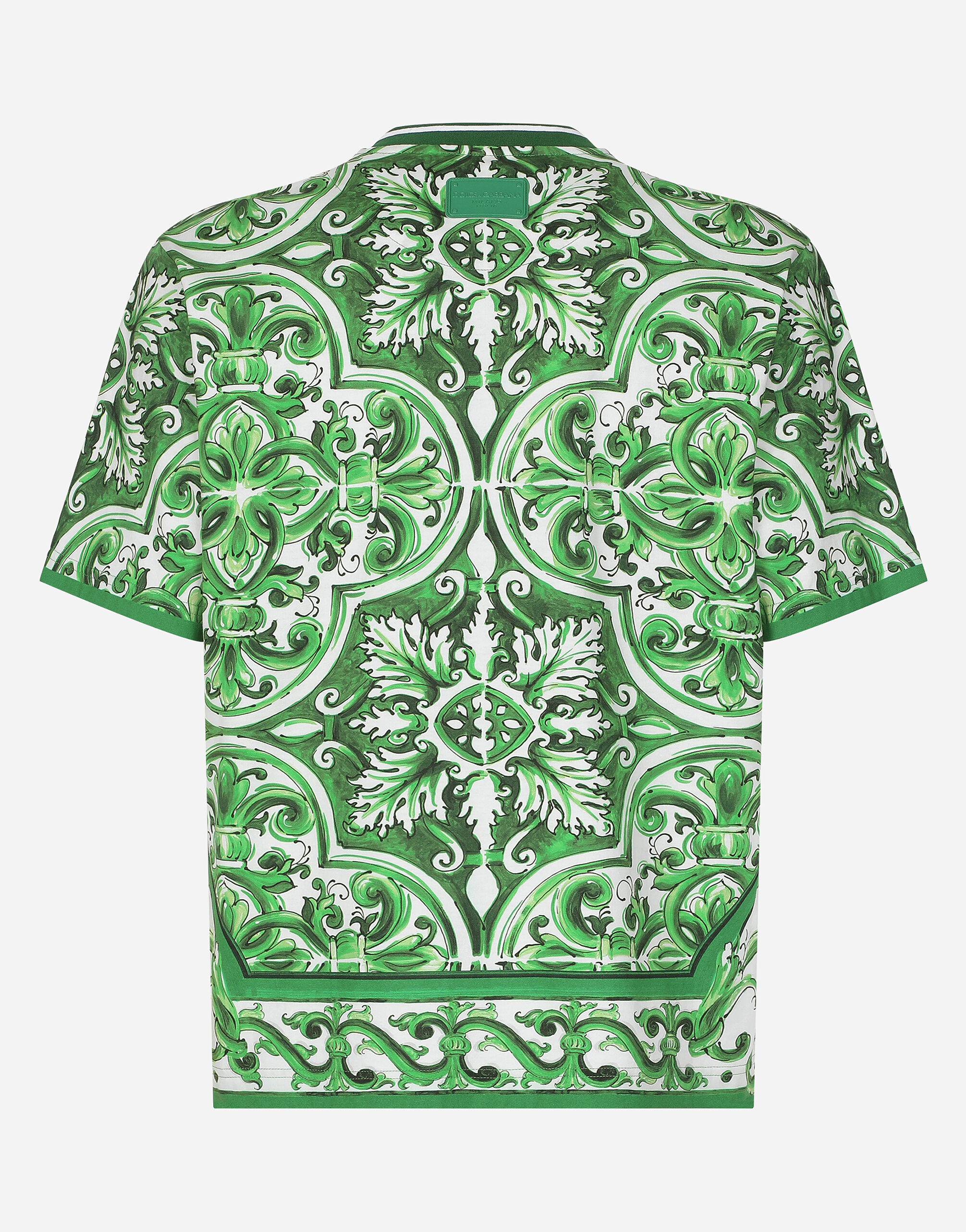 Cotton T-shirt with majolica print in Print for Men