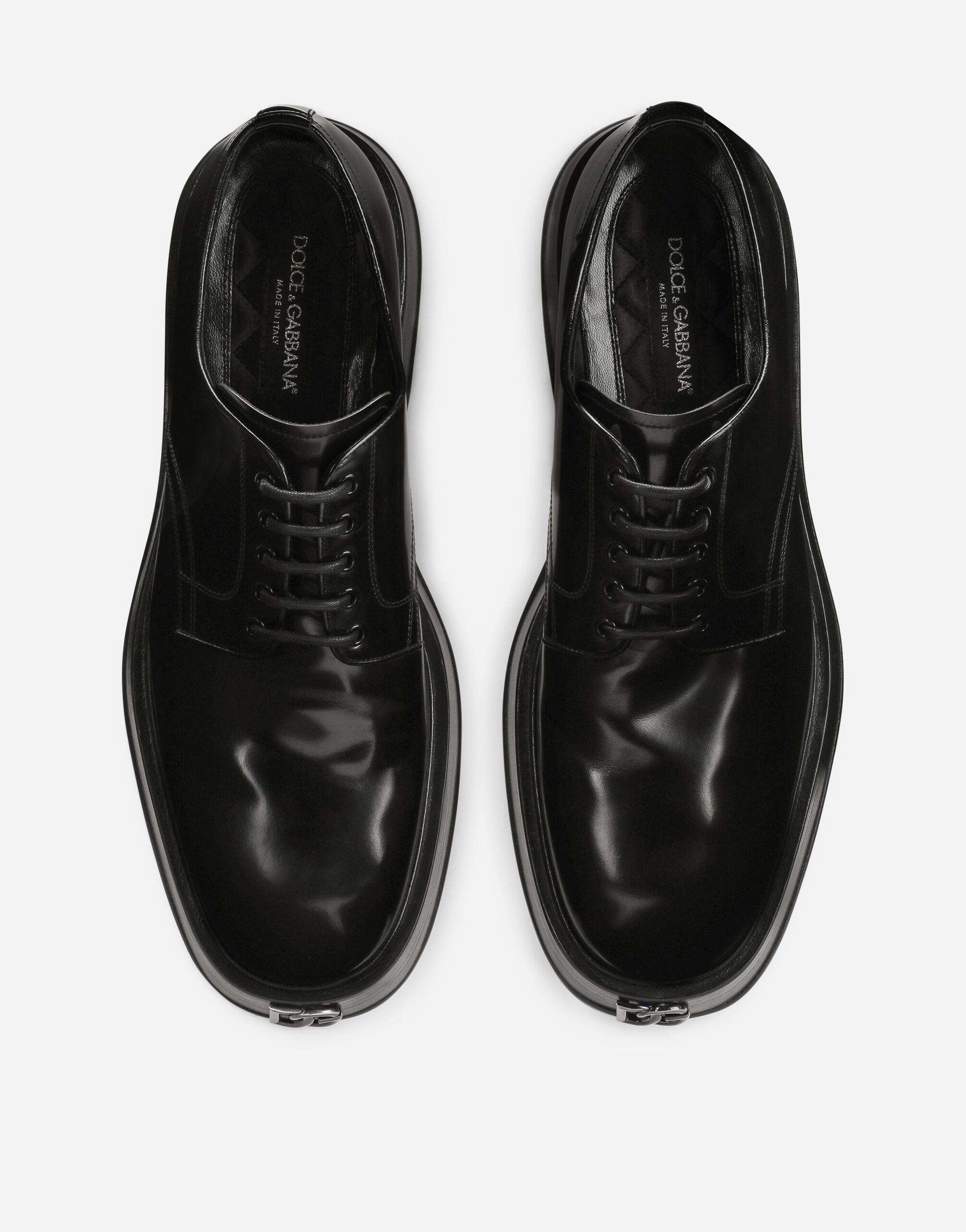 Brushed calfskin Derby shoes in Black for Men | Dolce&Gabbana® US