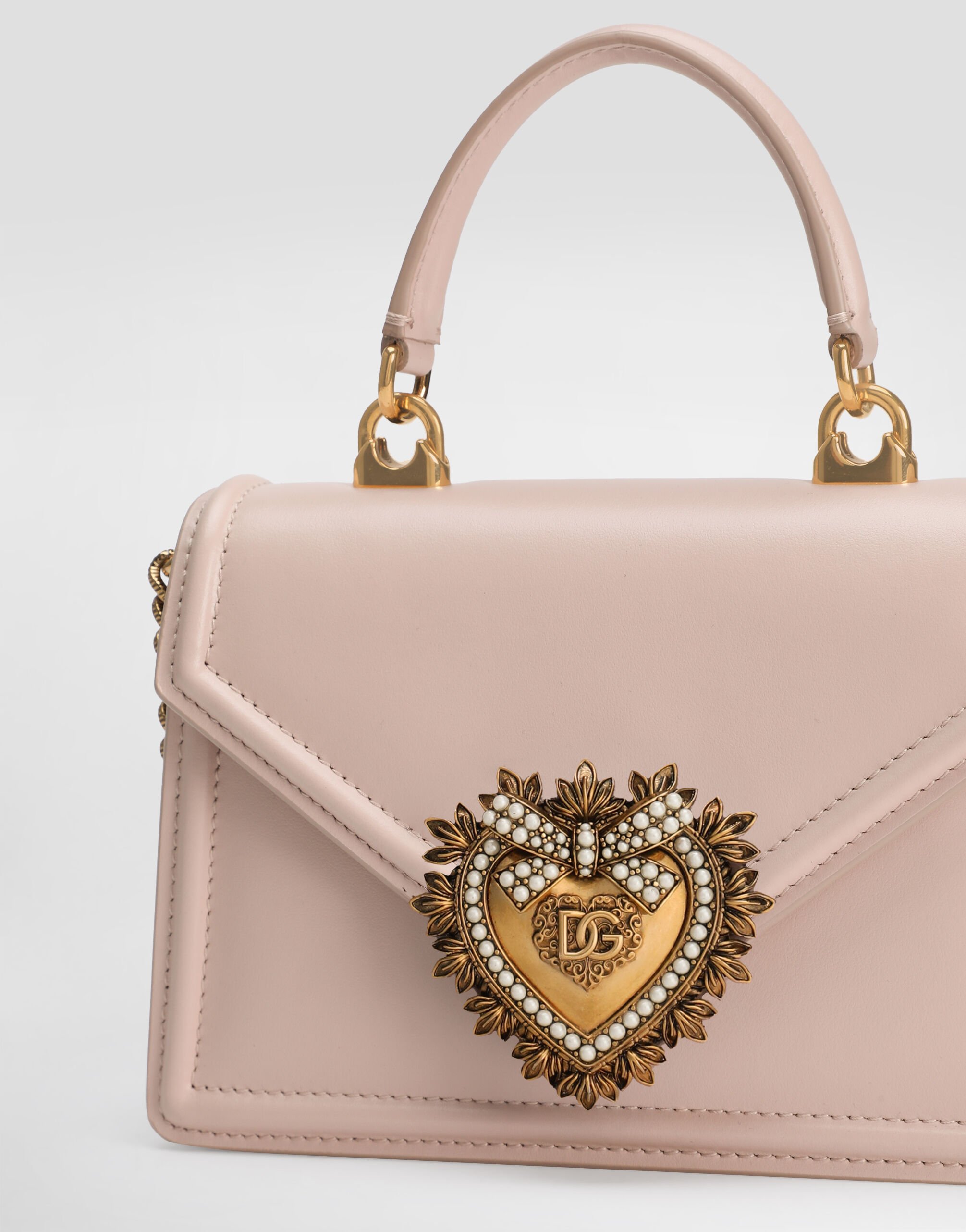 Small Devotion bag in smooth calfskin in Pale Pink for Women