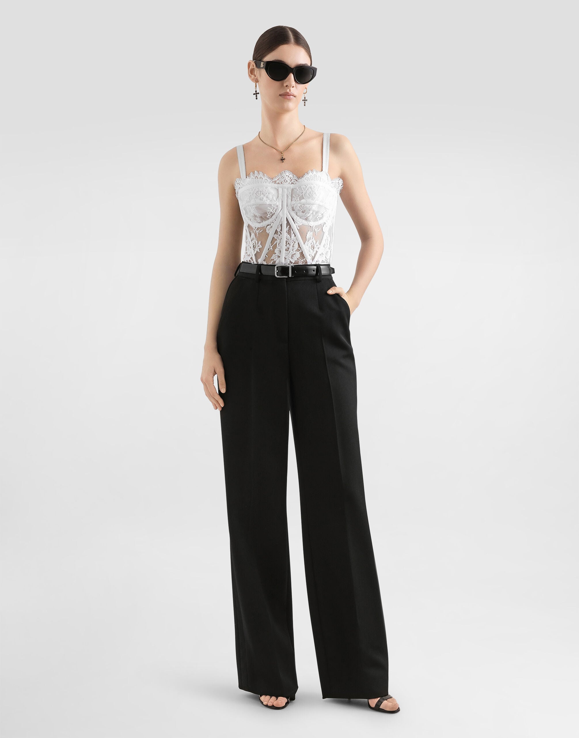 Lace bustier in White for Women | Dolce&Gabbana® US