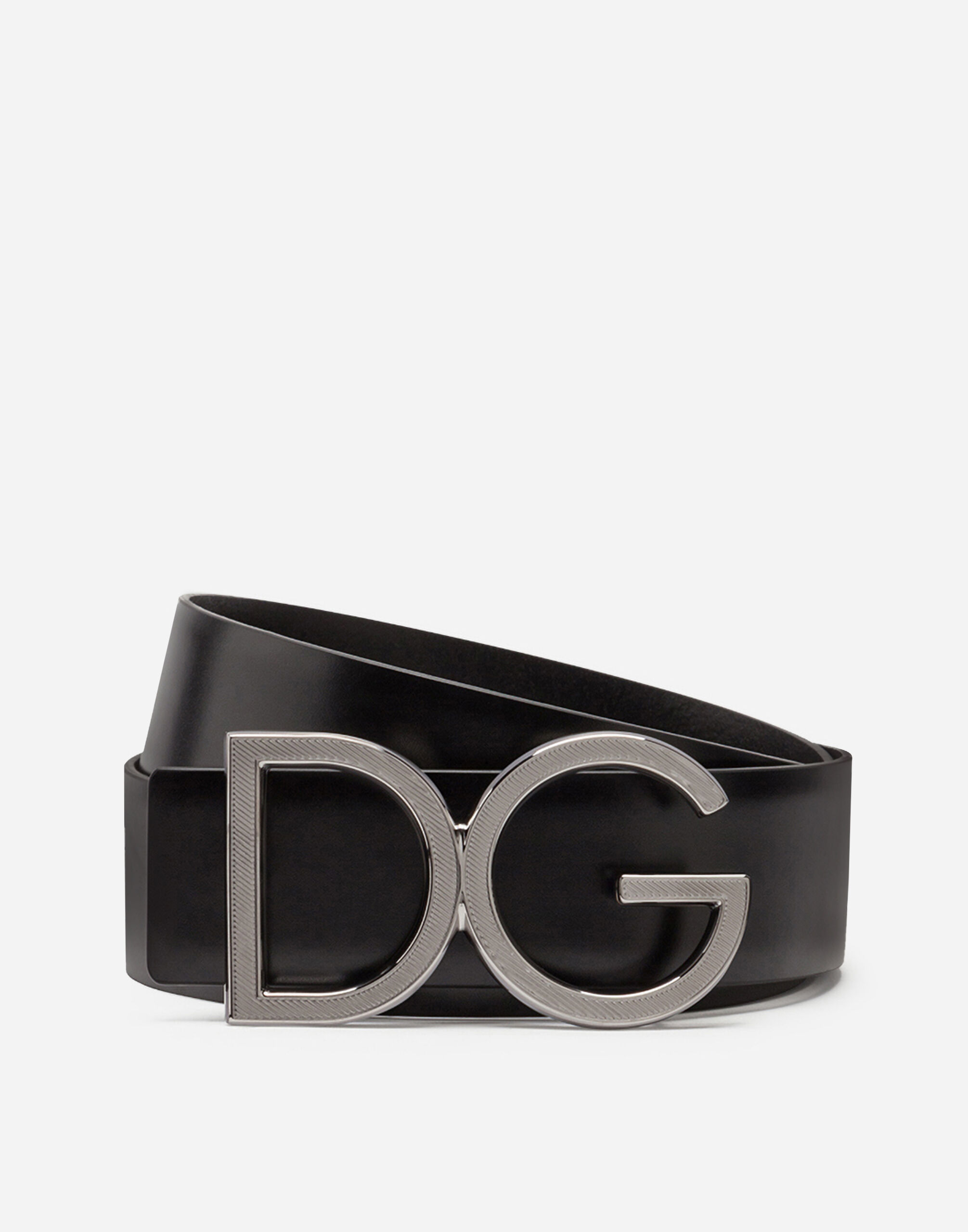 ブラックのメンズ ベルト カーフスキン DGロゴ | Dolce&Gabbana®