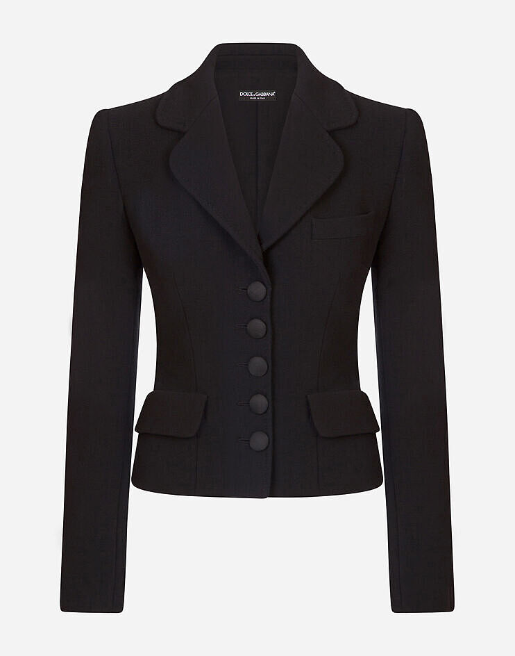 ブラックのウィメンズ Short single-breasted Dolce jacket