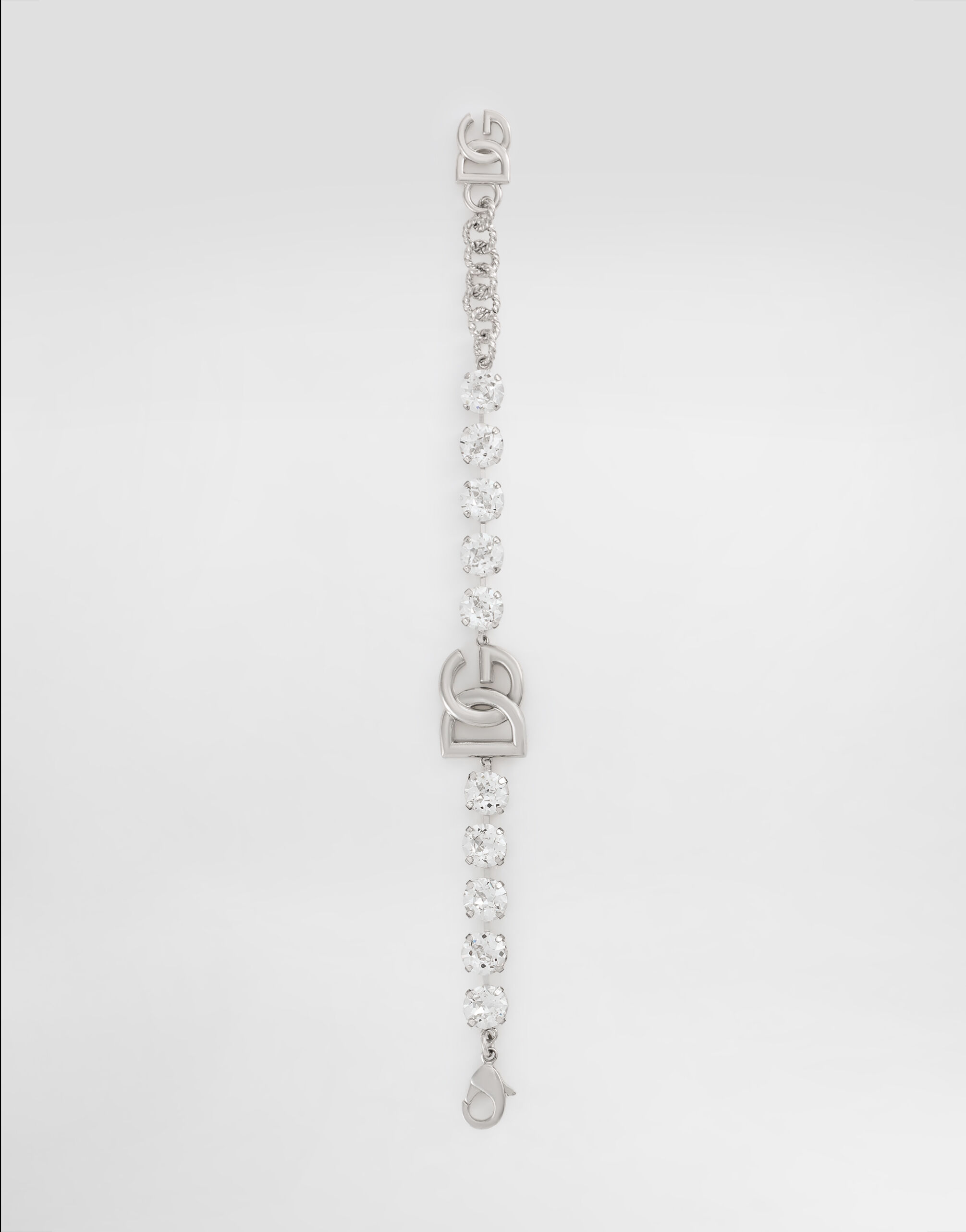 Bracelet with rhinestones and DG logo in Silver for Women