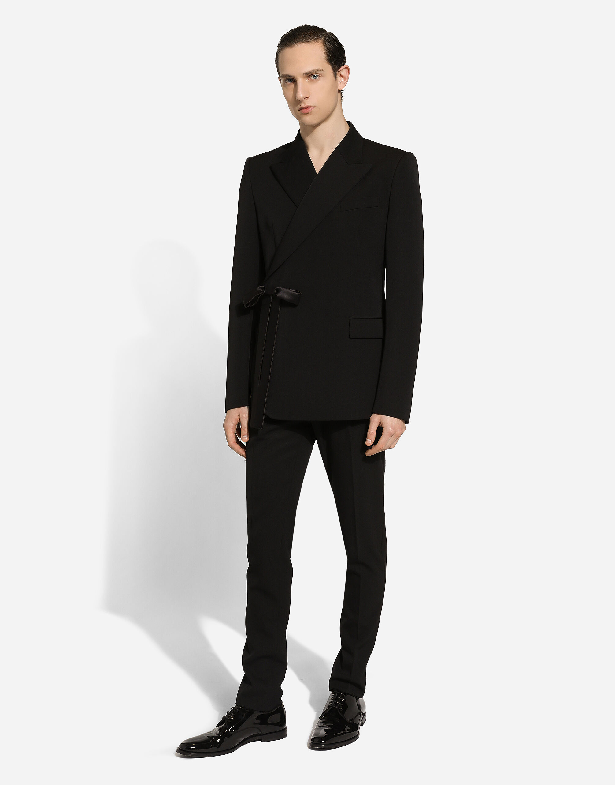Double-breasted wool jacket in Black for Men | Dolce&Gabbana® US