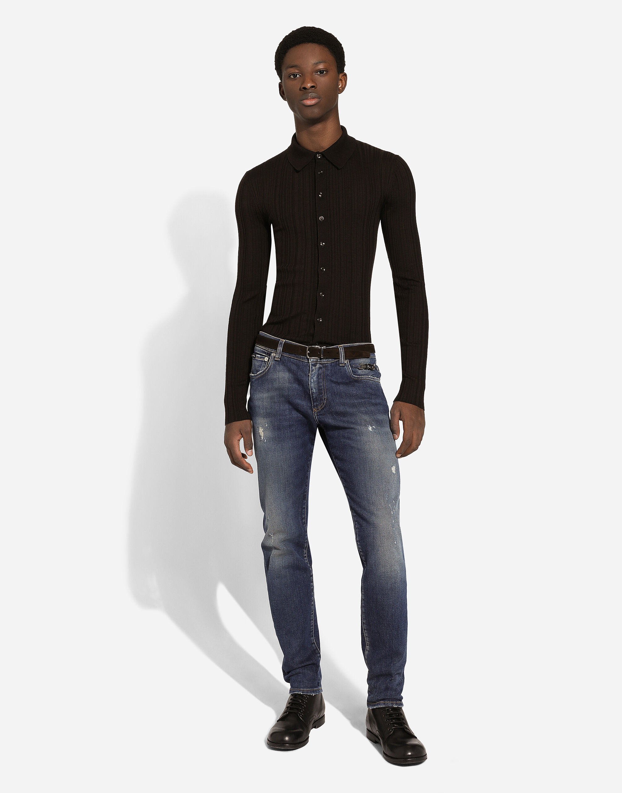 Slim-fit stretch denim jeans in Multicolor for Men | Dolce&Gabbana® US