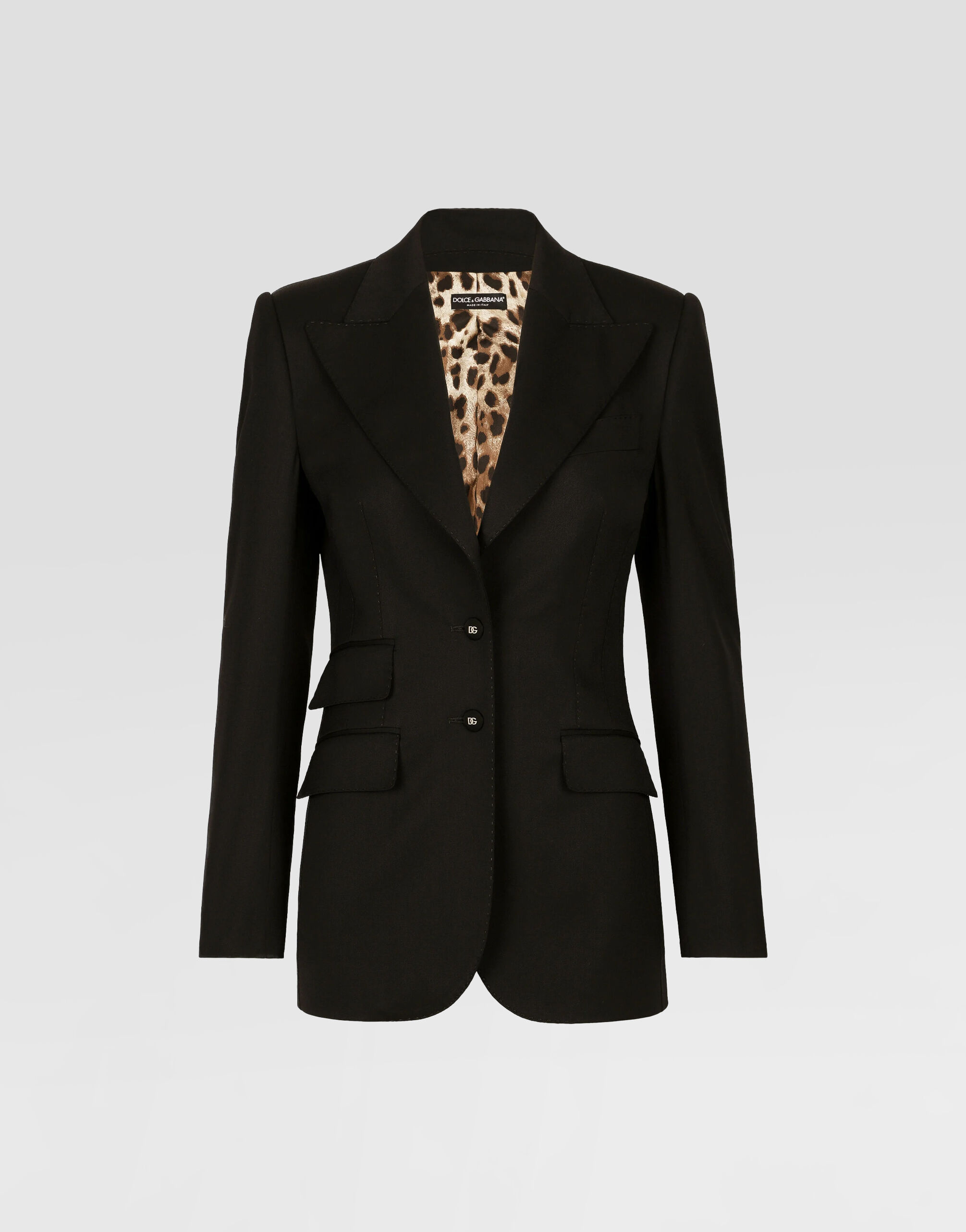 Gabardine Turlington jacket with top-stitching in Black for Women
