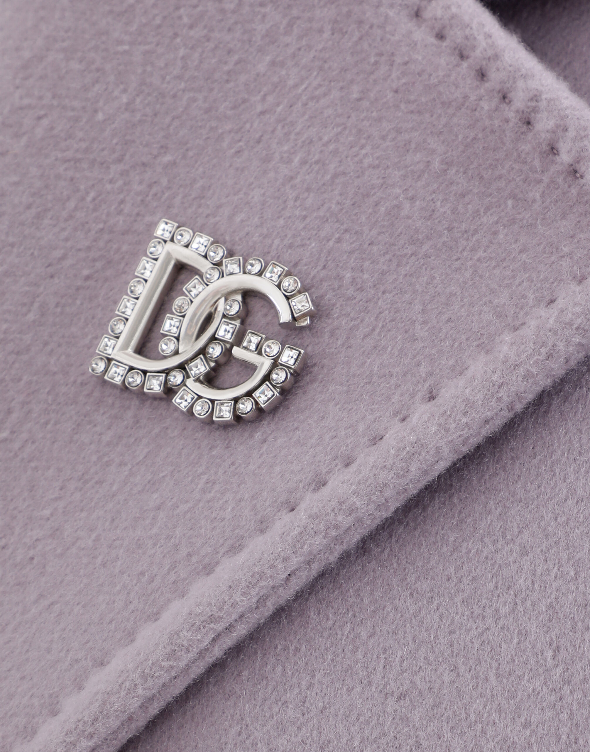 Rhinestone-detailed DG logo pin brooch in Silver for Women