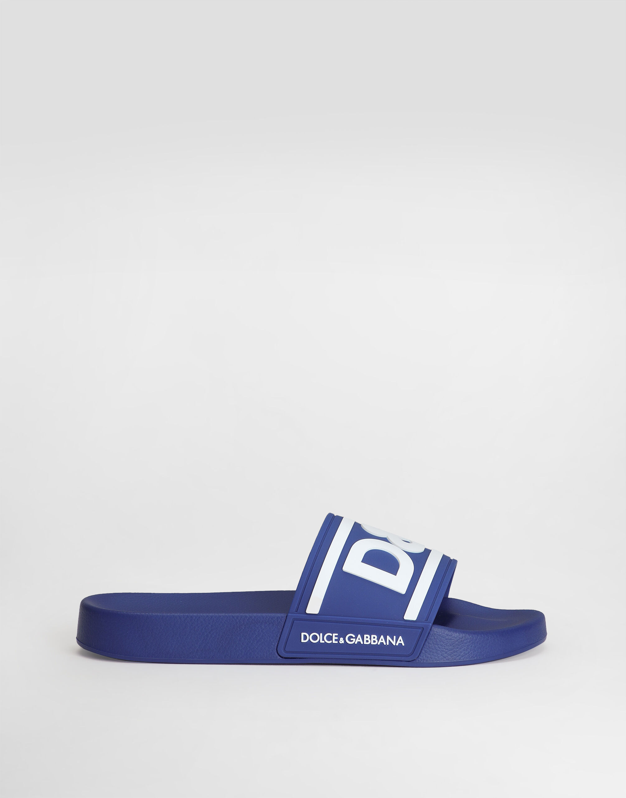 Rubber beachwear sliders with DG logo in Multicolor for Men