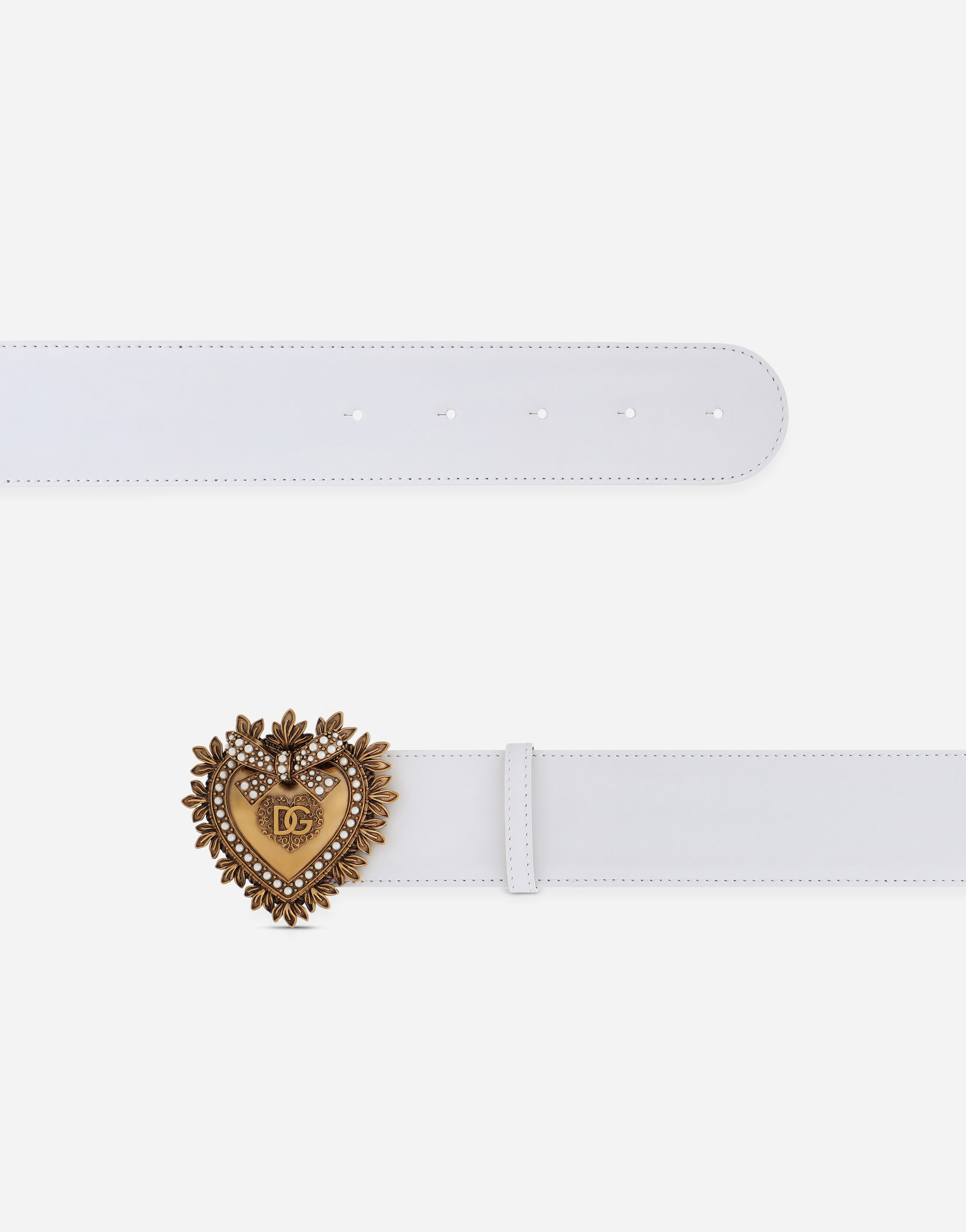 ホワイトのウィメンズ Leather Devotion belt | Dolce&Gabbana®
