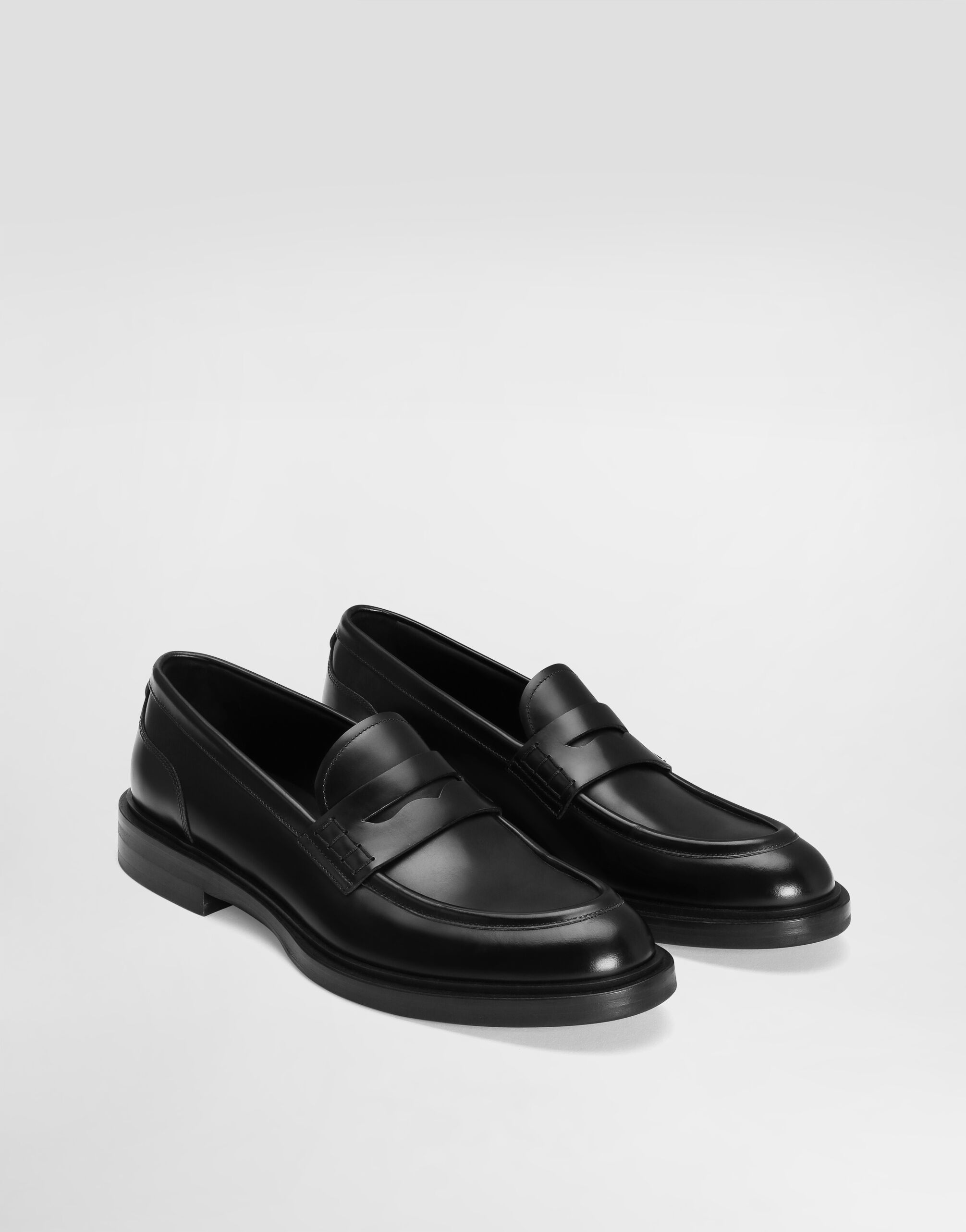 Brushed calfskin loafers in Black for Men | Dolce&Gabbana® US