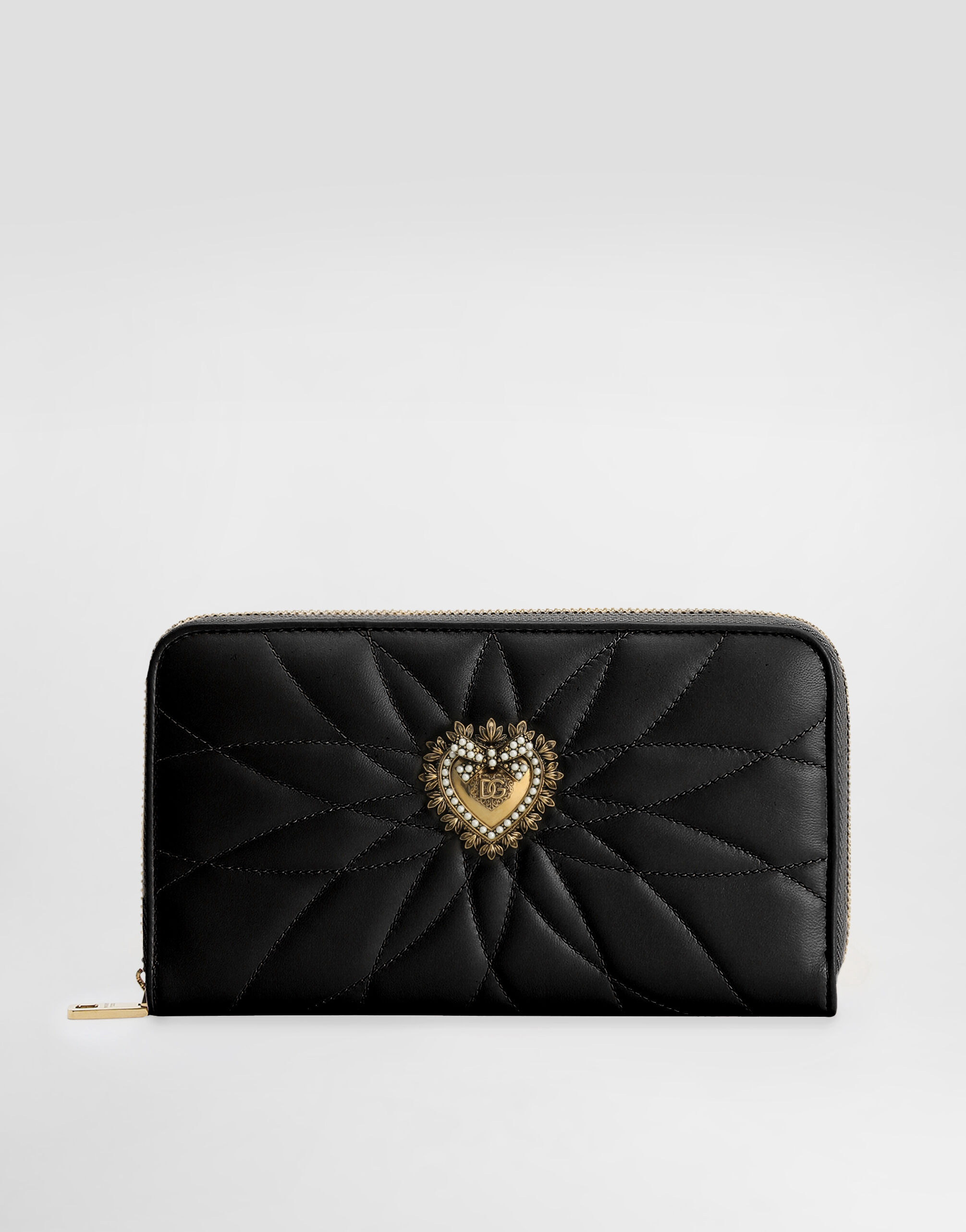 Zip-around Devotion wallet in Black for Women | Dolce&Gabbana® US