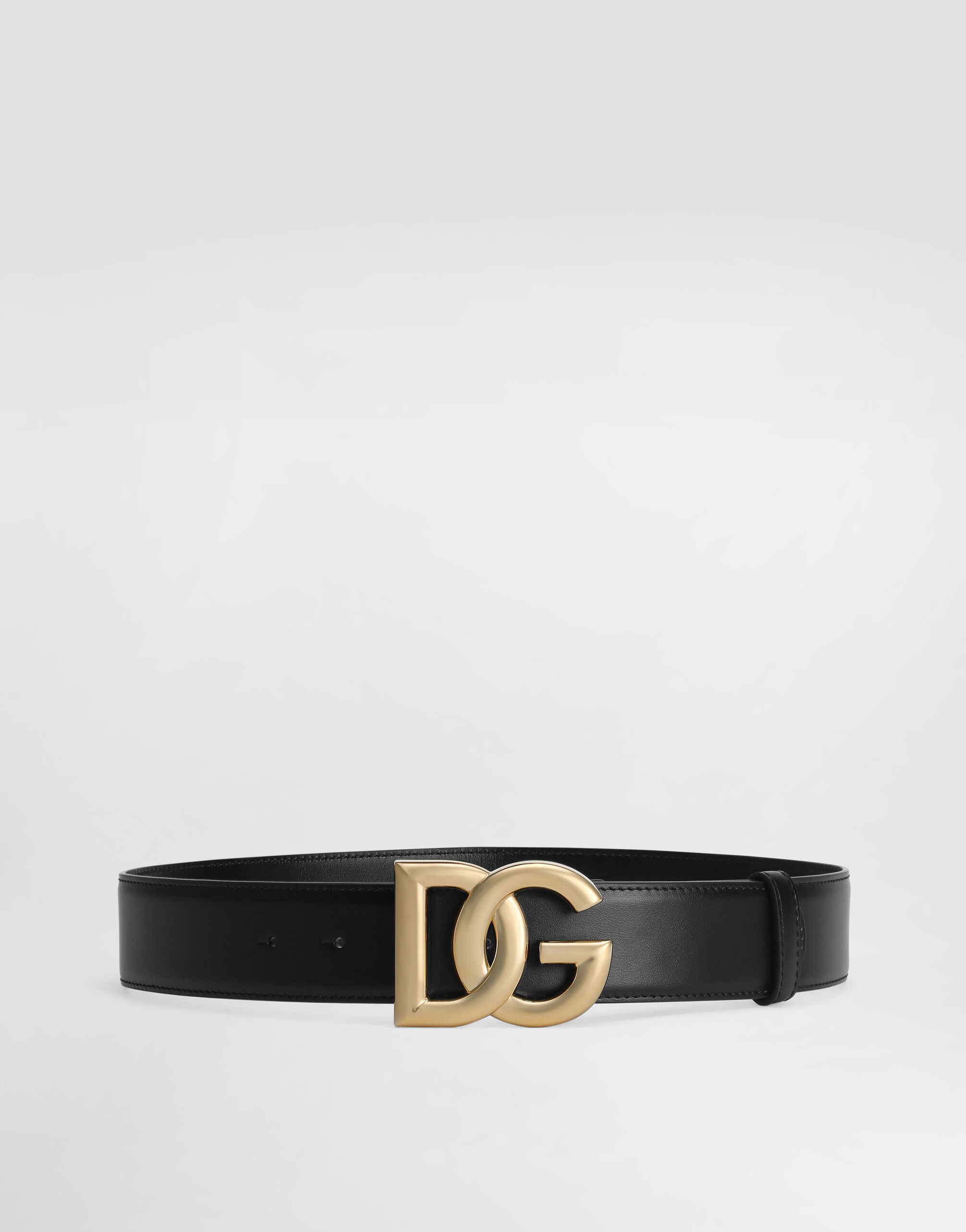 Calfskin belt with DG logo in Black for Women | Dolce&Gabbana® US