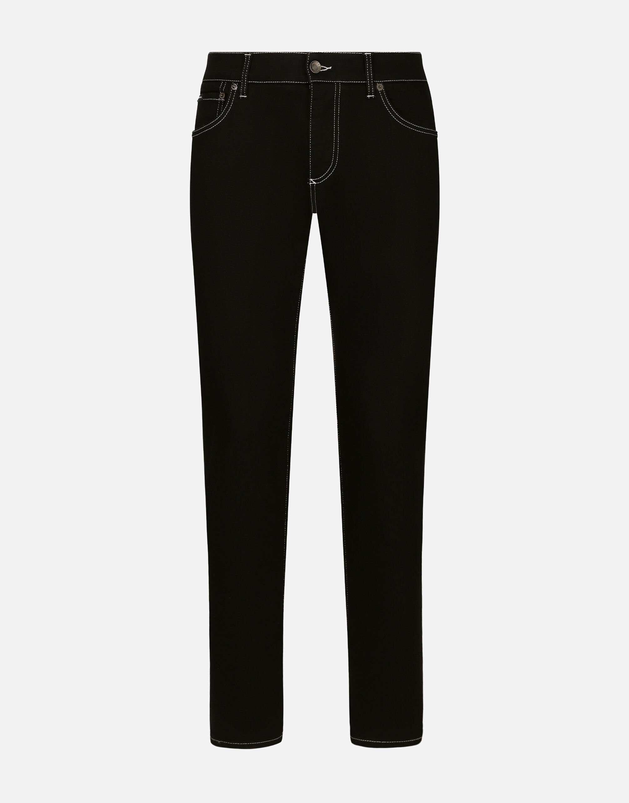 Slim-fit stretch black denim jeans in Black for Men