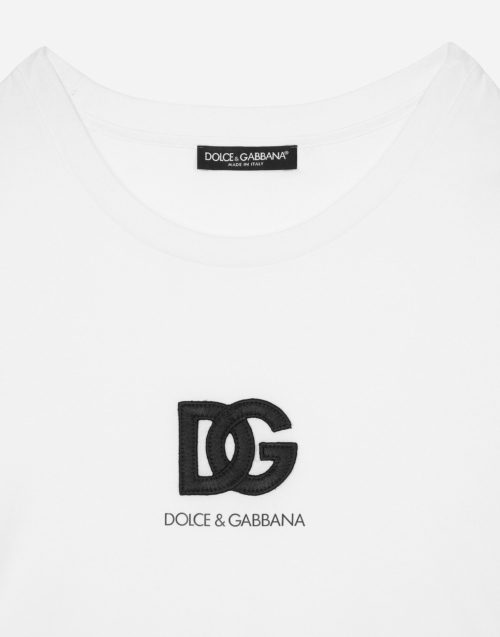 ホワイトのメンズ Tシャツ ショートスリーブ DGロゴパッチ