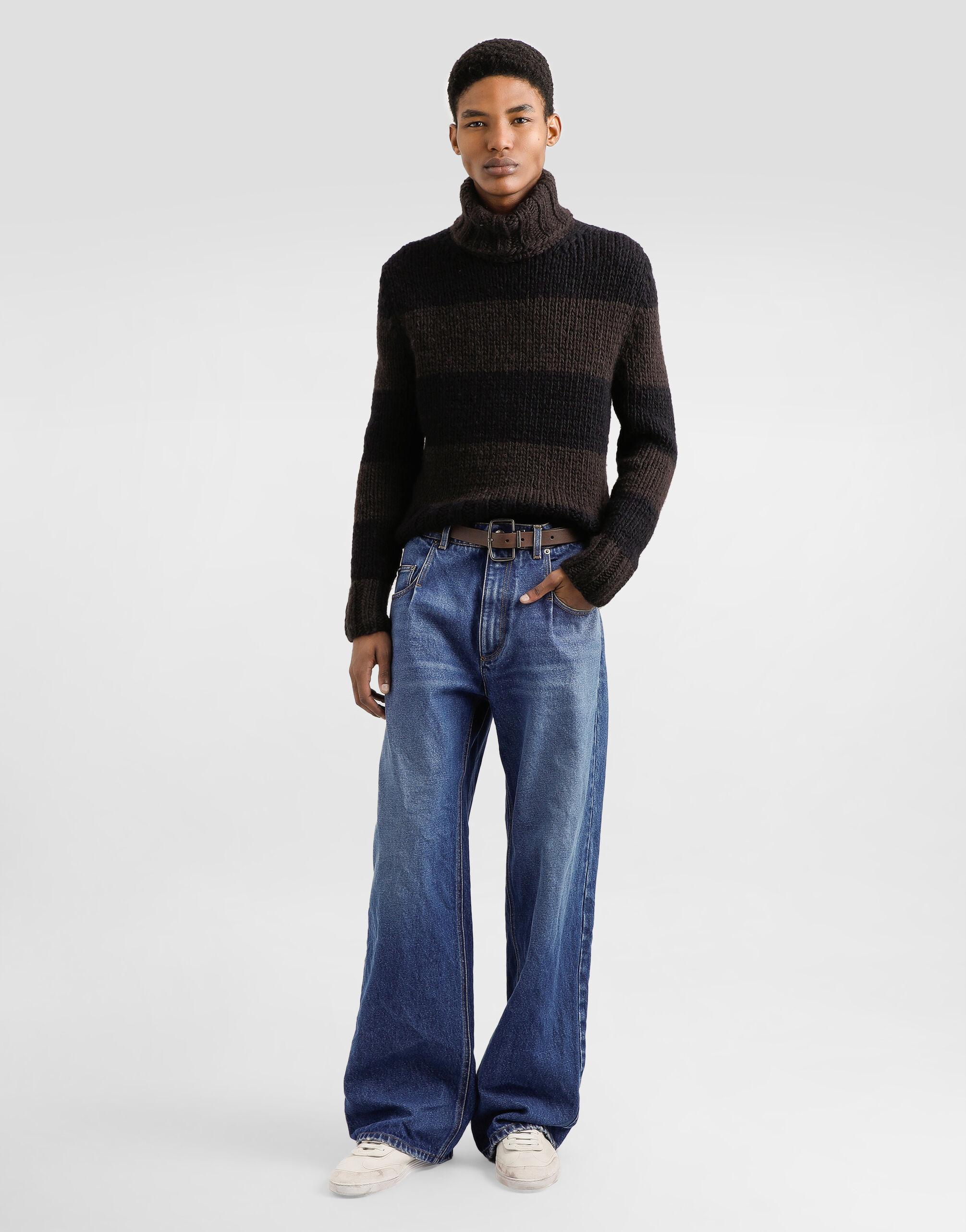 Wool blend turtleneck in Multicolor for Men | Dolce&Gabbana® US