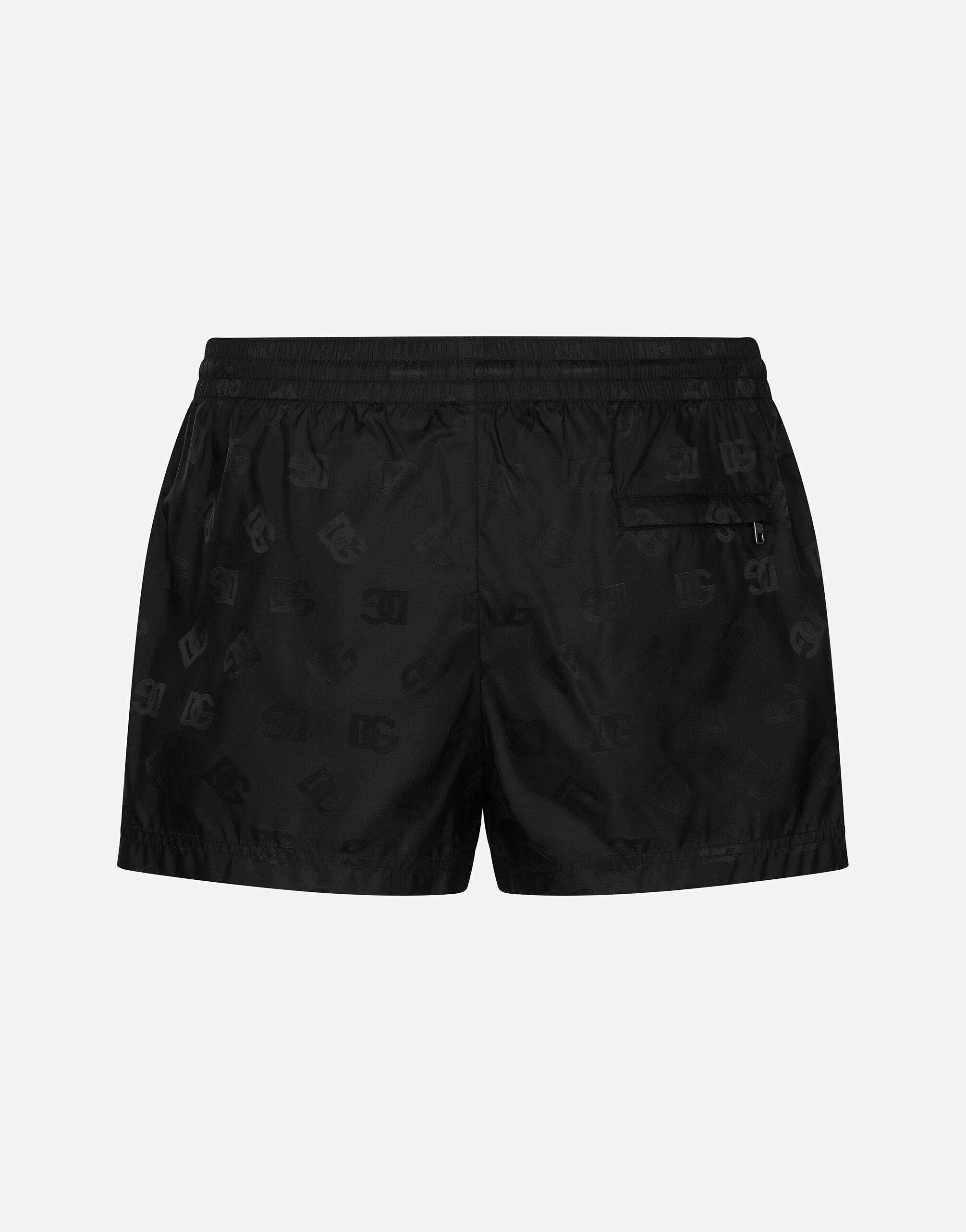 Short swim trunks with jacquard DG Monogram in Black for Men