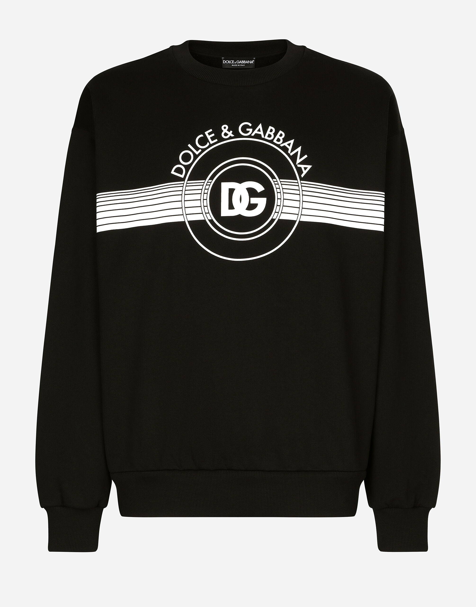 Jersey sweatshirt with DG logo print in Black for Men