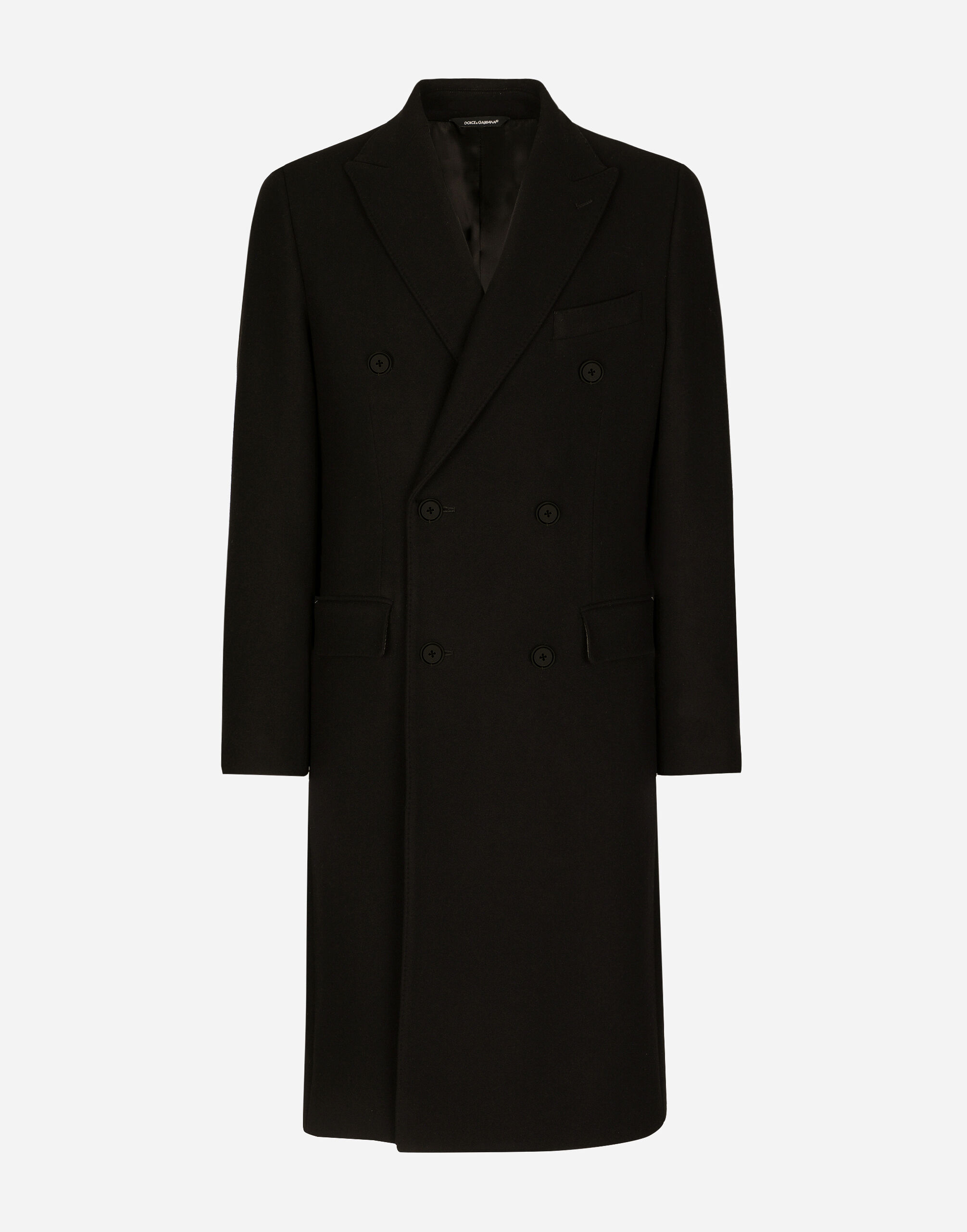 ブラックのメンズ ダブルブレストコート ウール | Dolce&Gabbana®