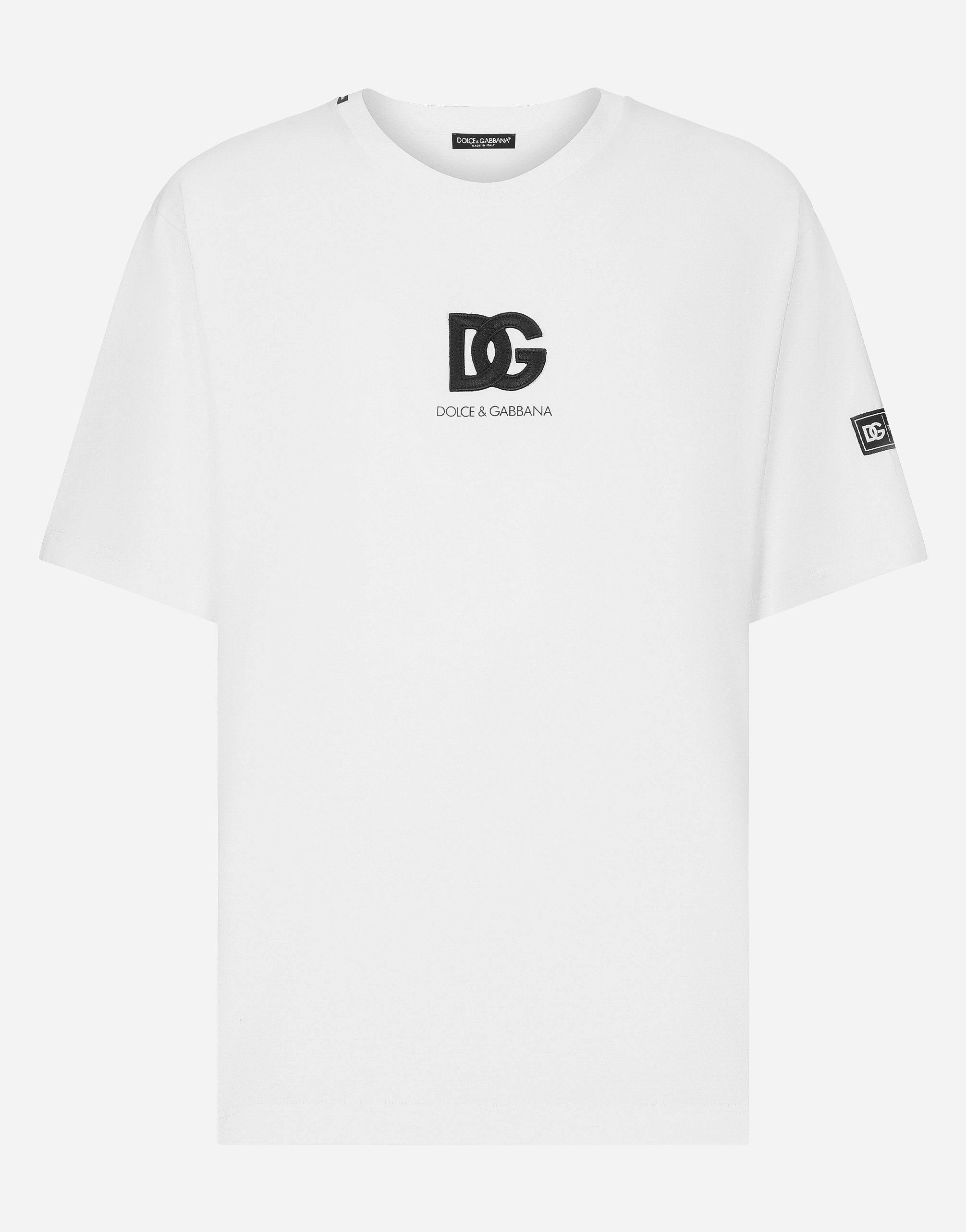 ホワイトのメンズ Tシャツ ショートスリーブ DGロゴパッチ