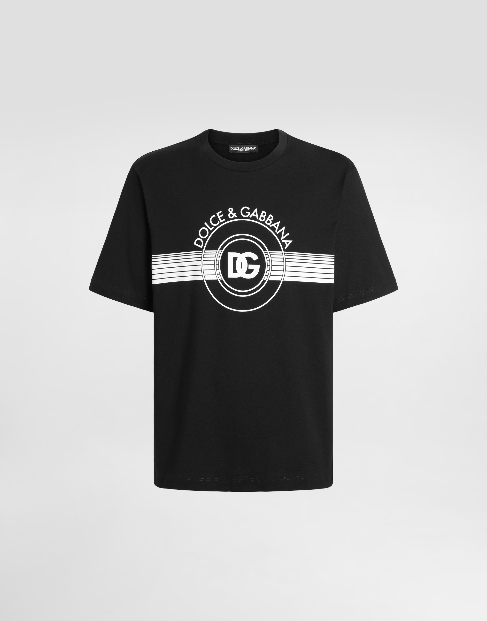 ブラックのメンズ Tシャツ コットンインターロック DGロゴプリント