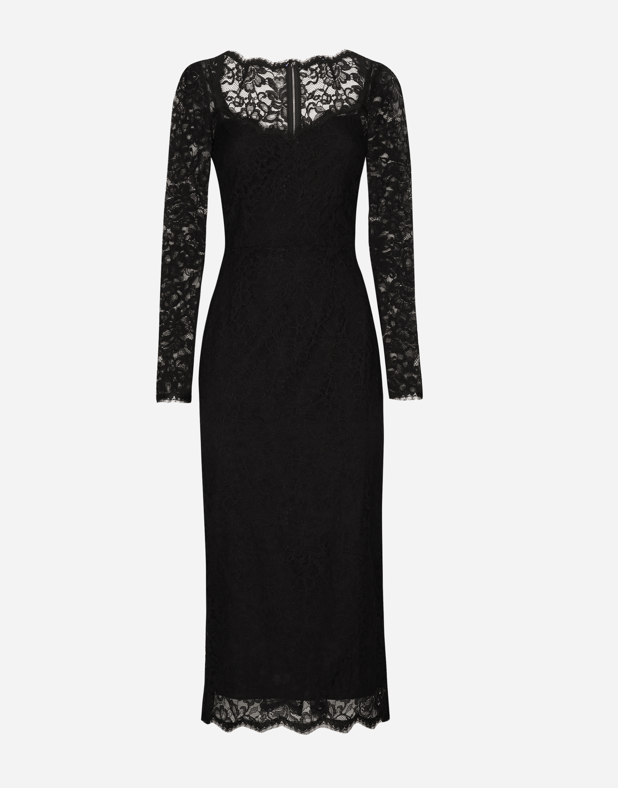 ブラックのウィメンズ ミディドレス フローラルレース | Dolce&Gabbana®
