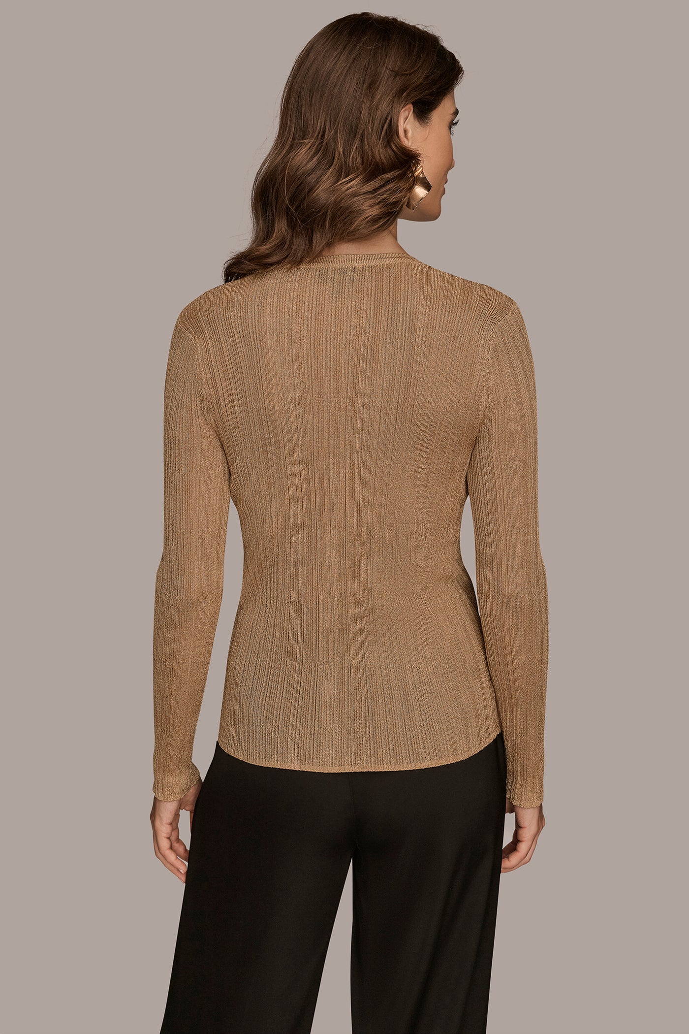 Metallic Knit Cardigan | Donna Karan