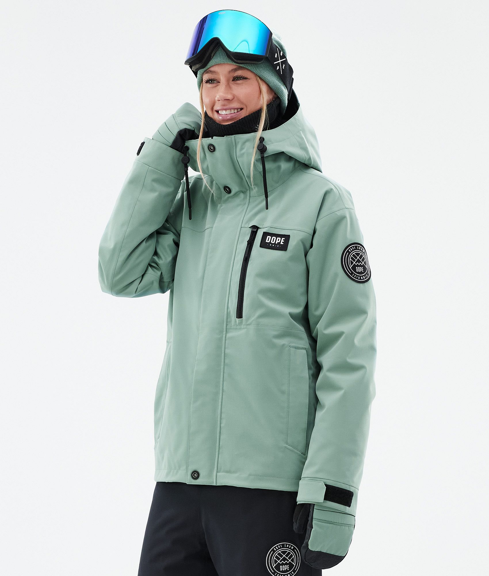 Dope Blizzard W Full Zip 24 Snowboard Jacket Women Faded Green