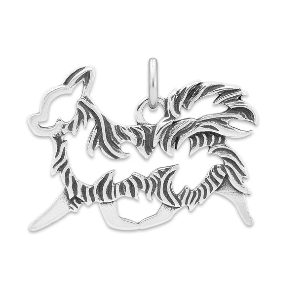 Sterling Silver Chihuahua Necklace Pendant, Longhaired – Dazzling Paws