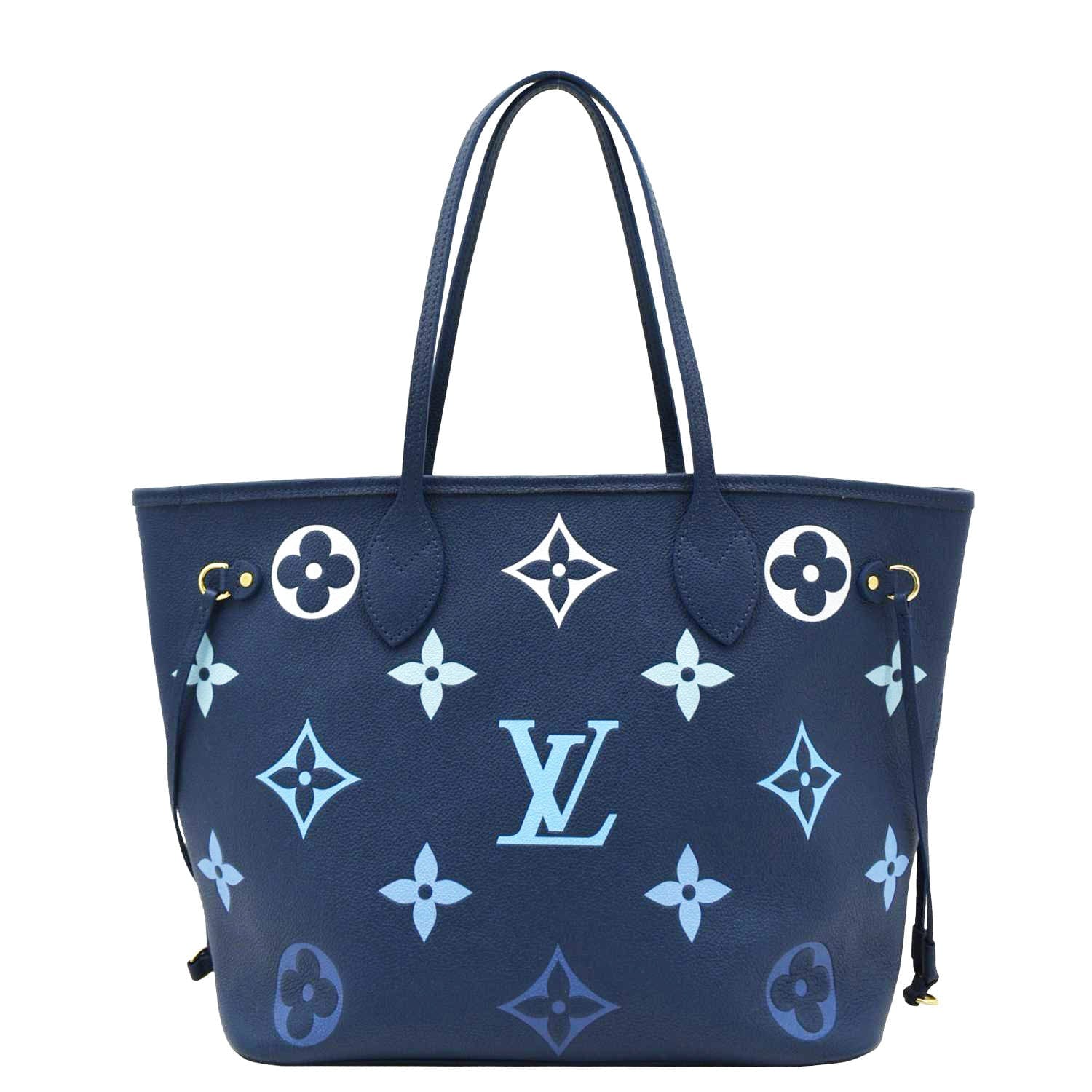 LOUIS VUITTON Neverfull MM Monogram Canvas Blue Tote Bag