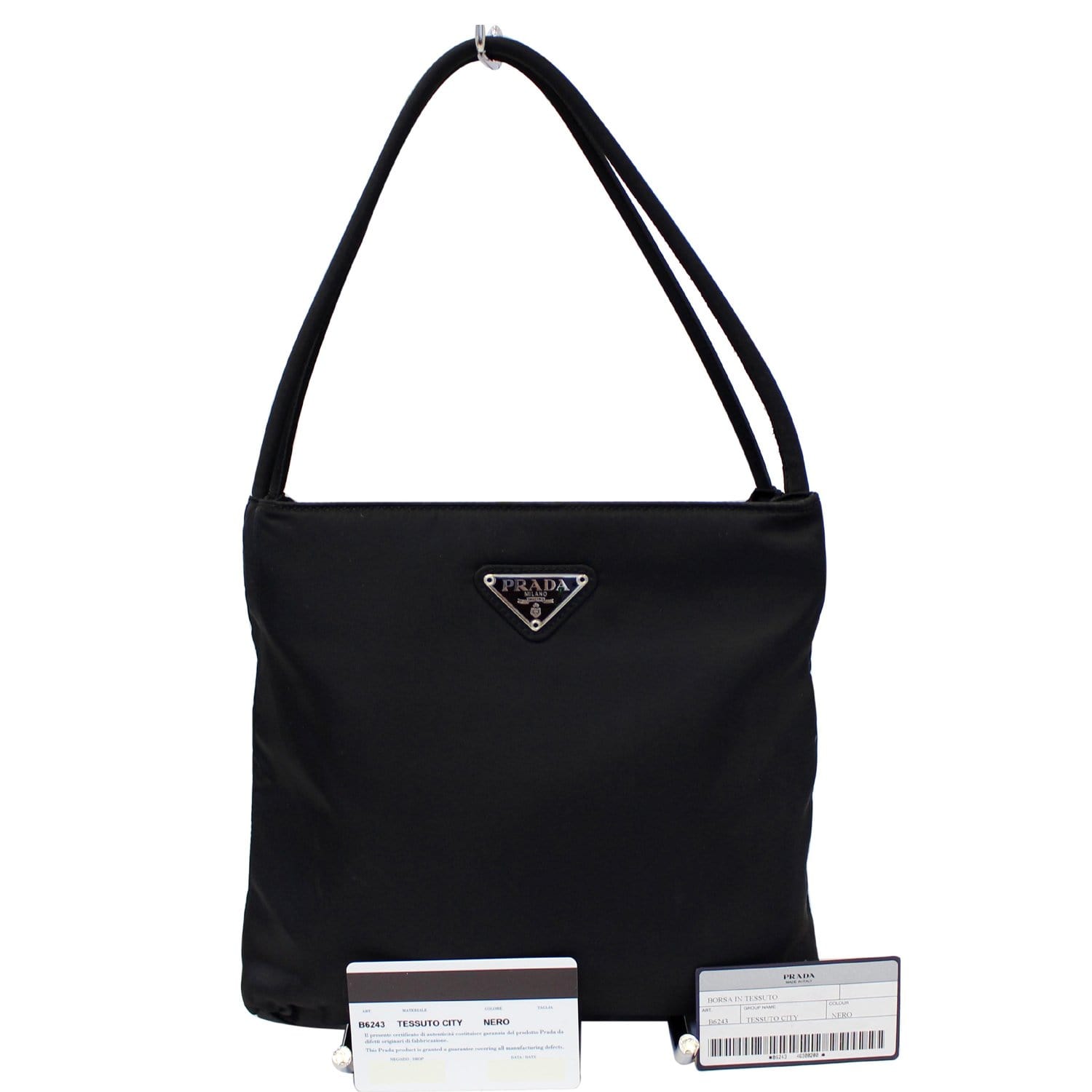 PRADA Tessuto City Nylon Shoulder Bag Black-US