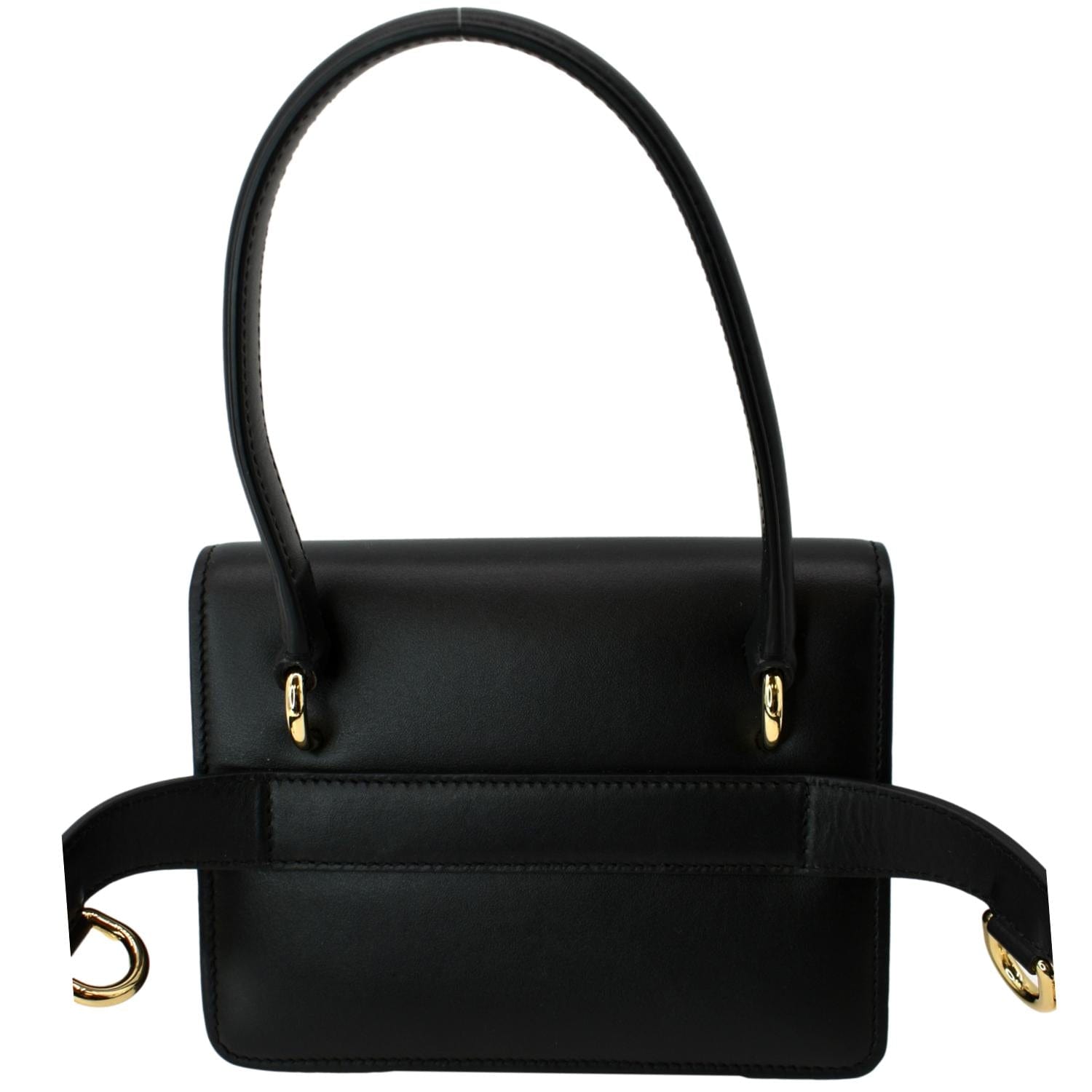 DOLCE & GABBANA Mini Leather Belt Bag Black