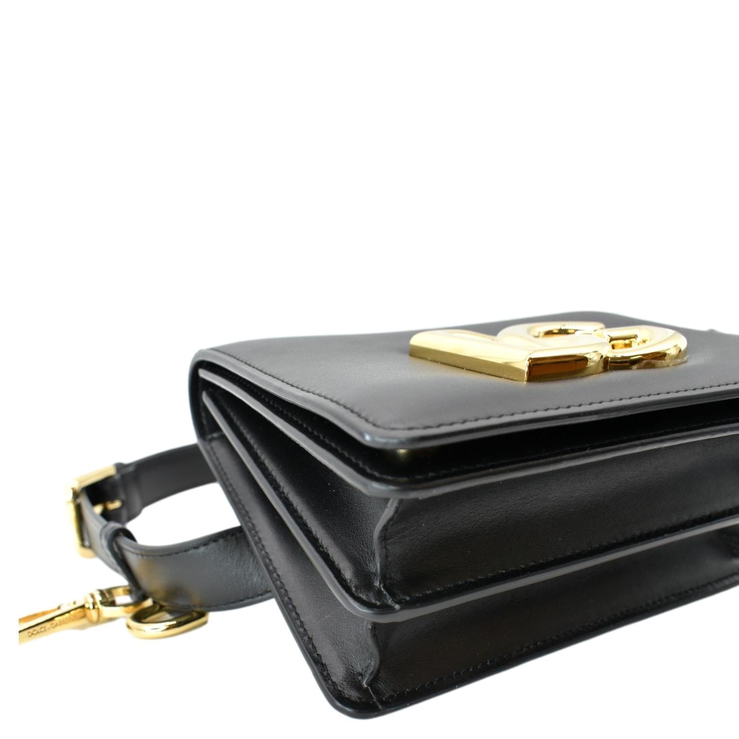 DOLCE & GABBANA Mini Leather Belt Bag Black