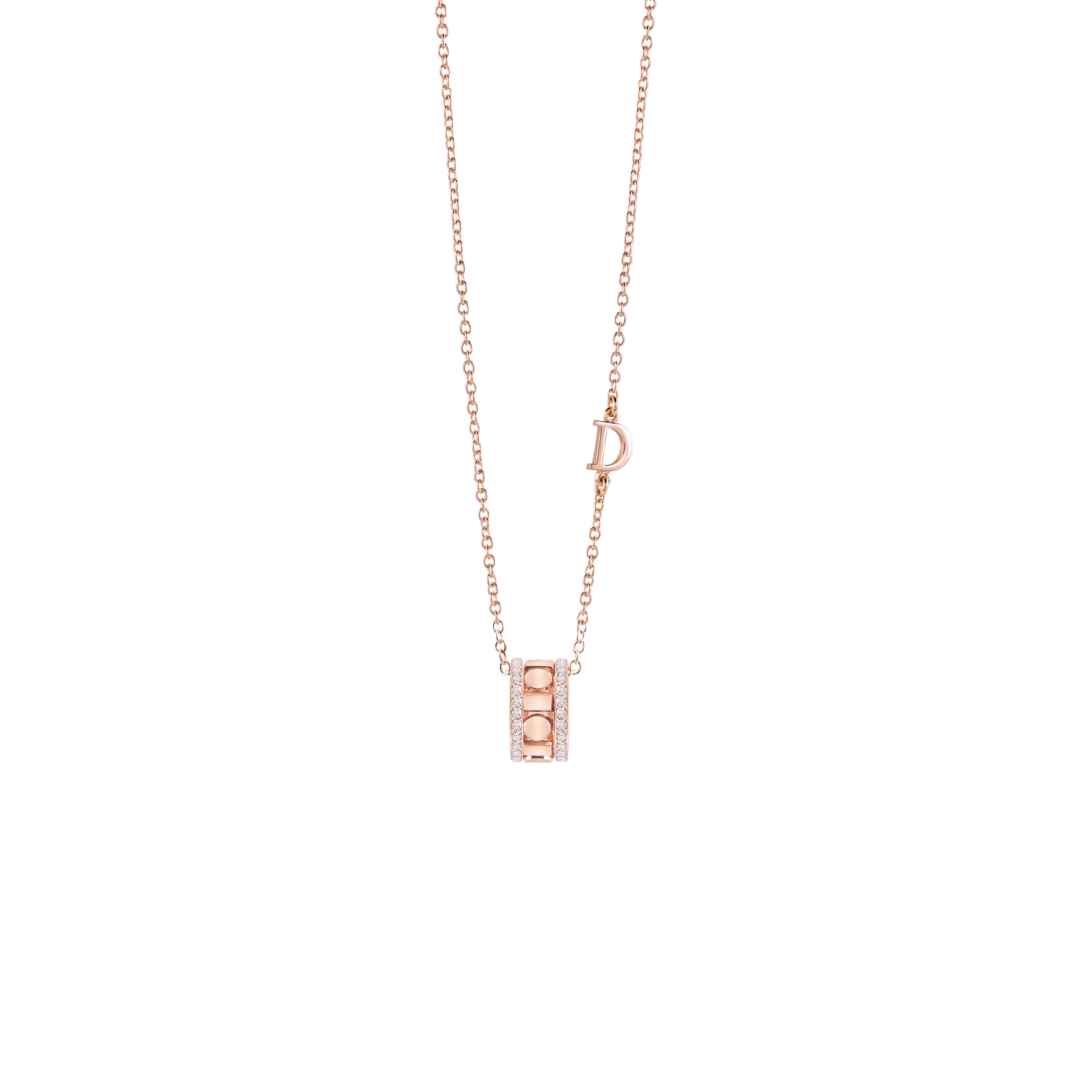 ピンクゴールド、ダイヤモンド、ネックレス、5,7 mm. - Damiani BELLE