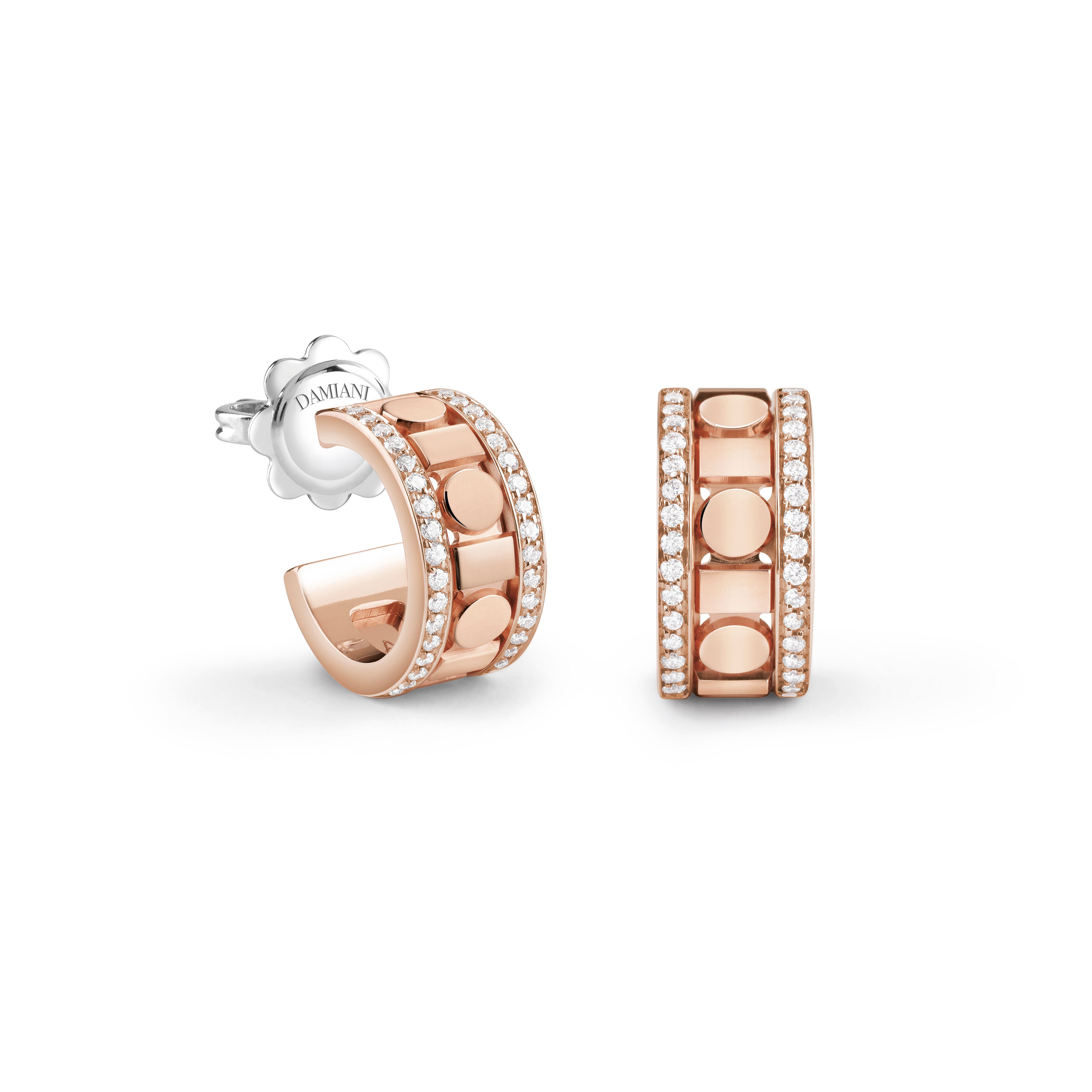 ピンクゴールド、ダイヤモンド（複数）イヤリング, 5,7 mm. - Damiani