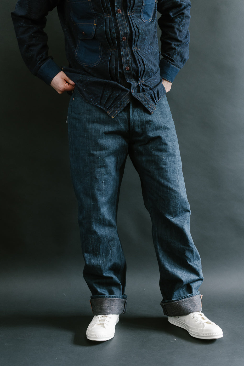 Lot 1 - 13oz Aizome x Persimmon Naturally Dyed Nep Selvedge Jeans
