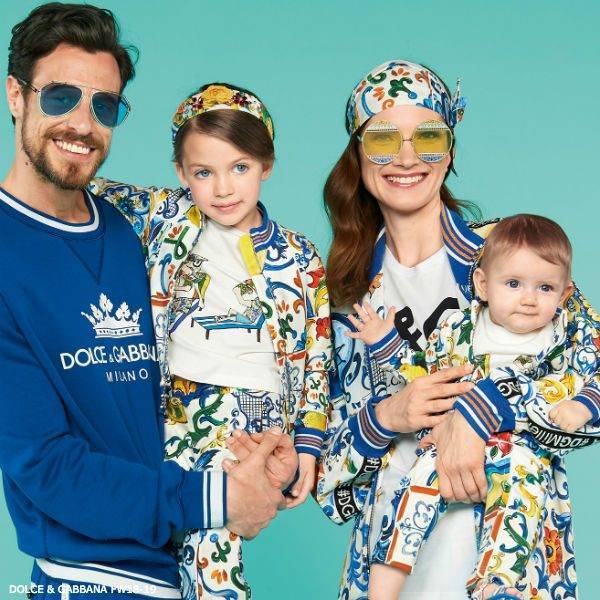 Dolce & Gabbana Kids Mini Me Blue Majolica Print Shirt Pants