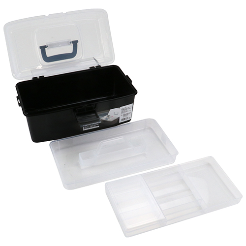 ツールボックス 2段トレー付 FOB-340BK SK11 プラスチック工具箱 2段
