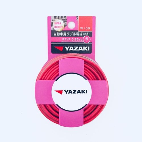 矢崎 自動車用ダブル配線 1.25赤黒 W110 YAHATA 配線コード 赤黒