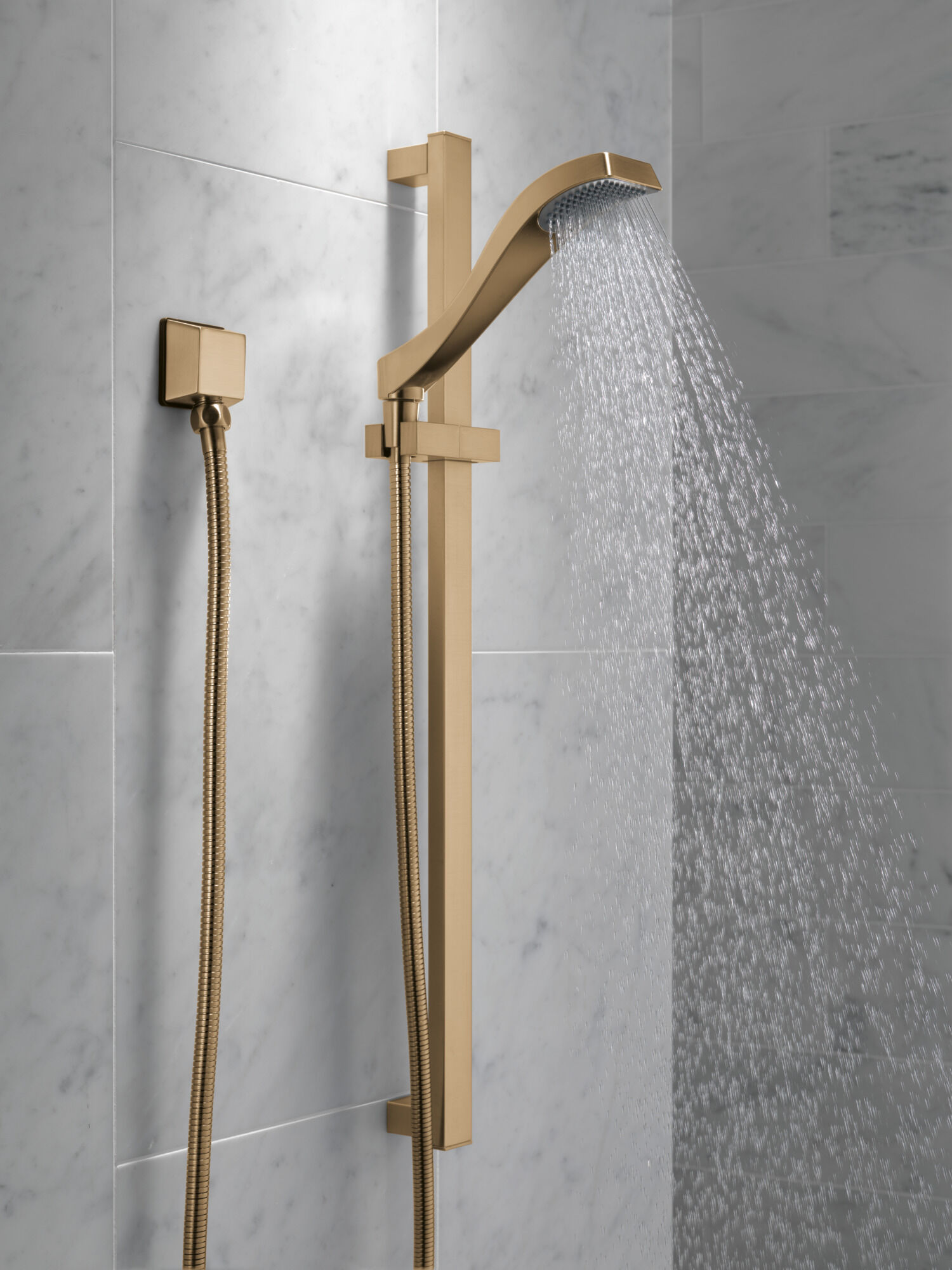Premium Single-Setting Slide Bar Hand Shower in Champagne Bronze