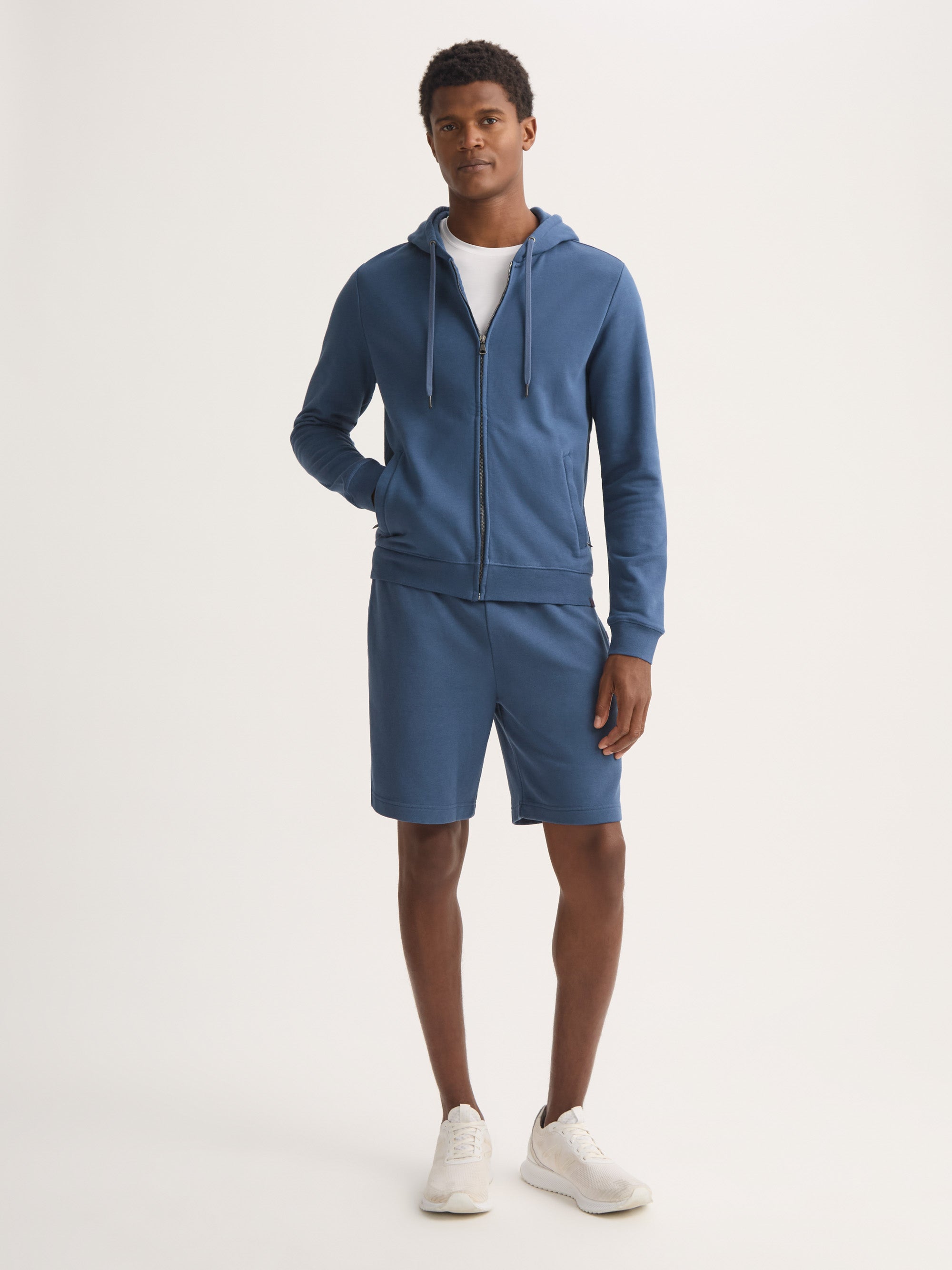 Men's Zip Up Hoodie Quinn Cotton Modal Denim