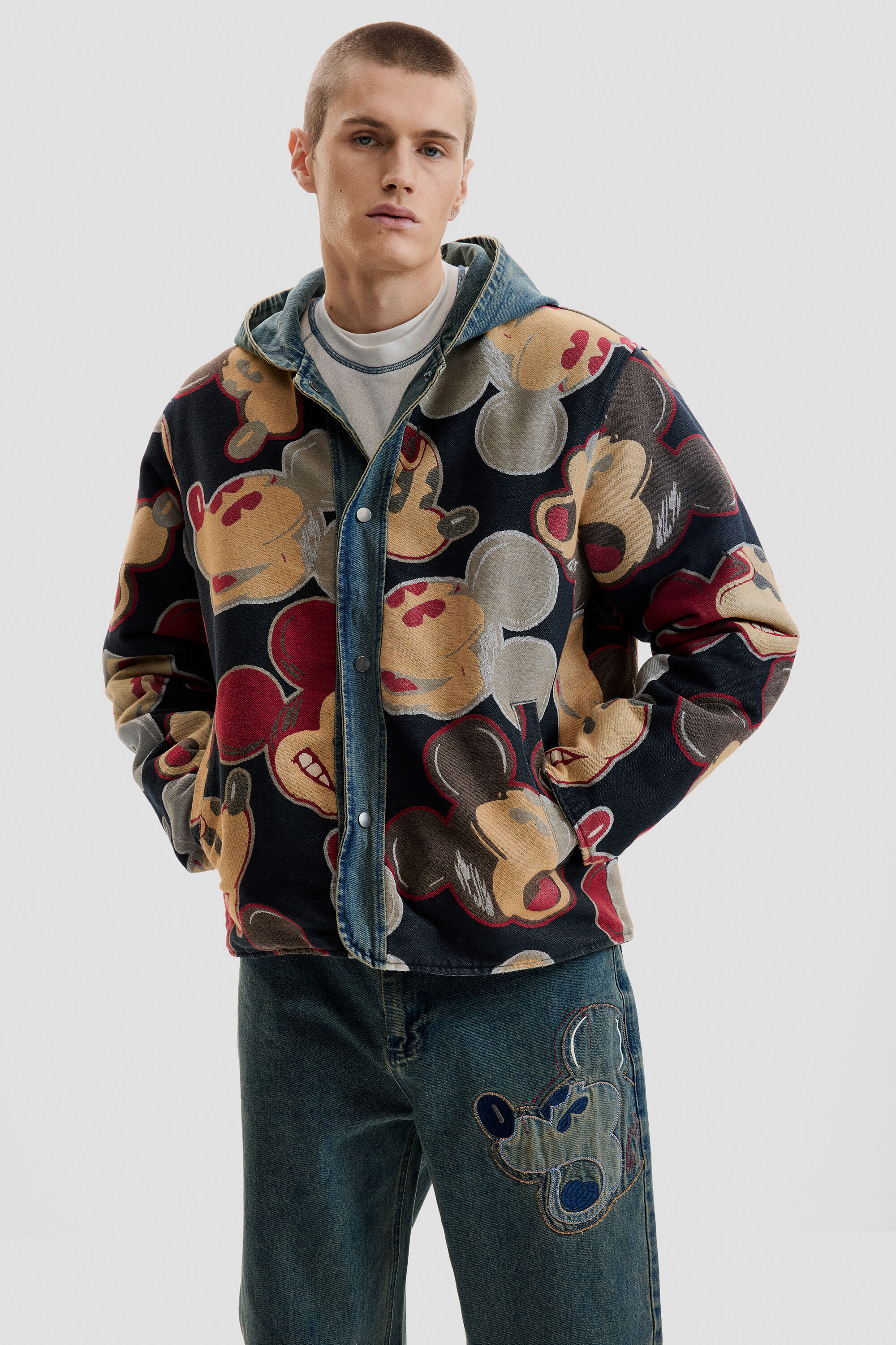 リバーシブルデニムジャケット Mickey™ 青 メンズ I Desigual.com