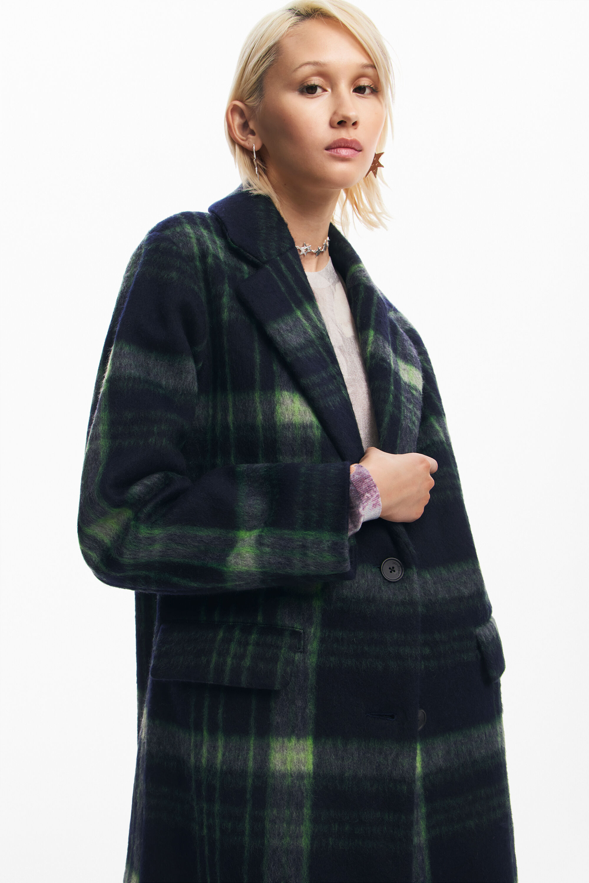 チェック柄のロングコート 女性用 I Desigual.com