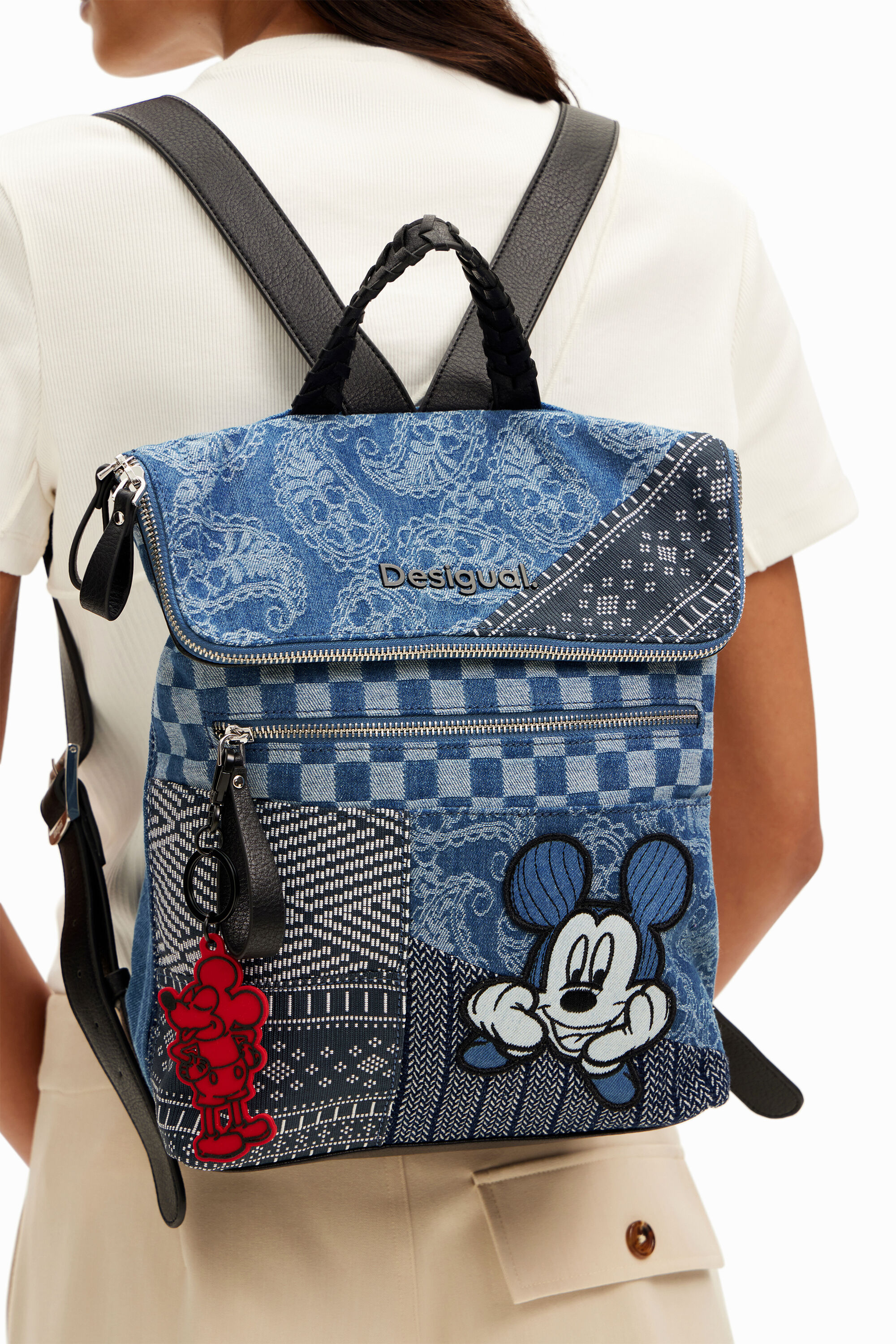 Women's Midsize denim Mickey Mouse backpack I Desigual.com