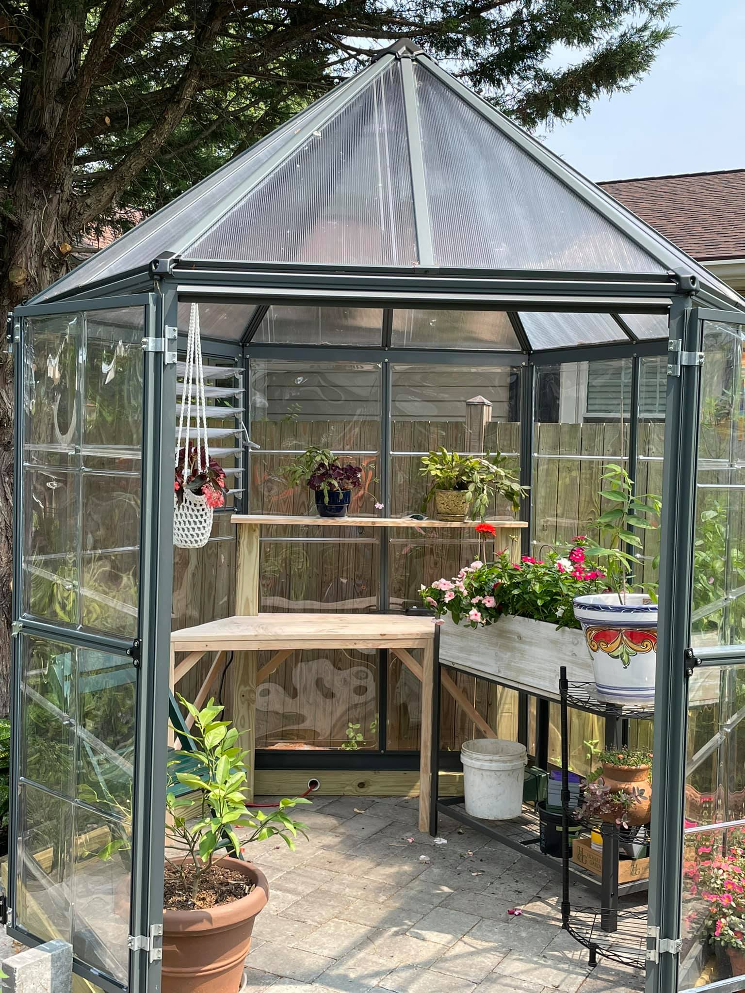 Oasis™ 7x8x8.ft Clear Wall Hexagonal Greenhouse – Dive To Garden