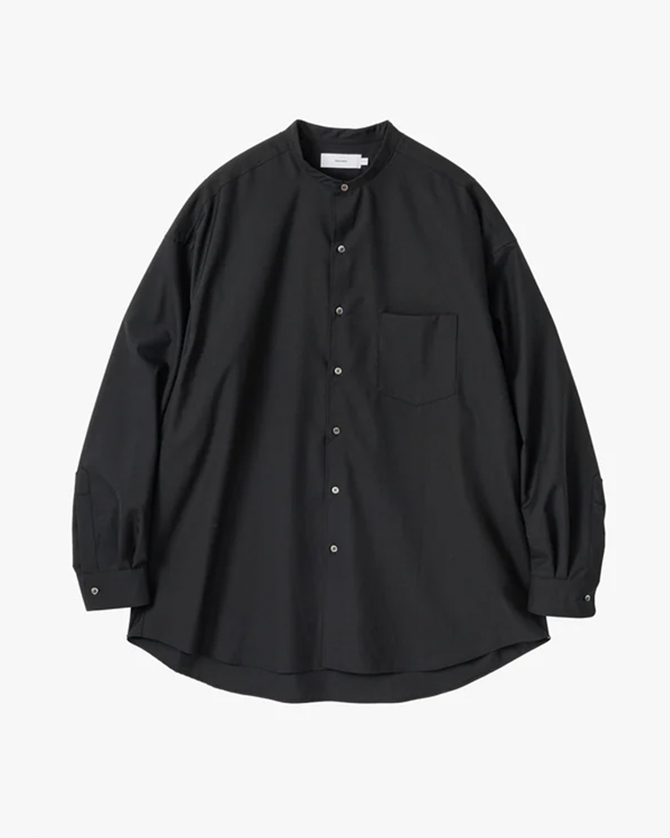 Fine Wool Tropical Oversized Band Collar Shirt | My Graphpaper