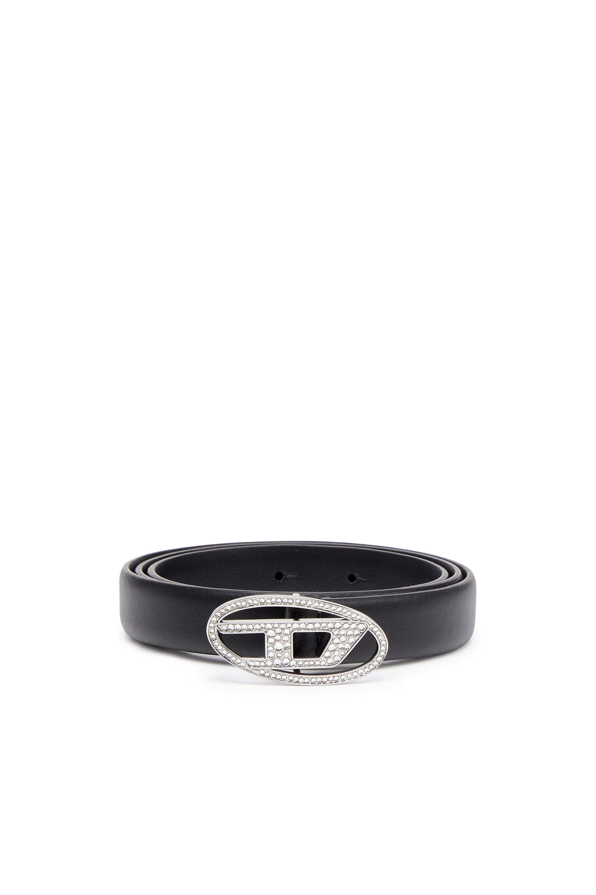 B-1DR STRASS 4cm Leather belt with crystal buckle｜ブラック