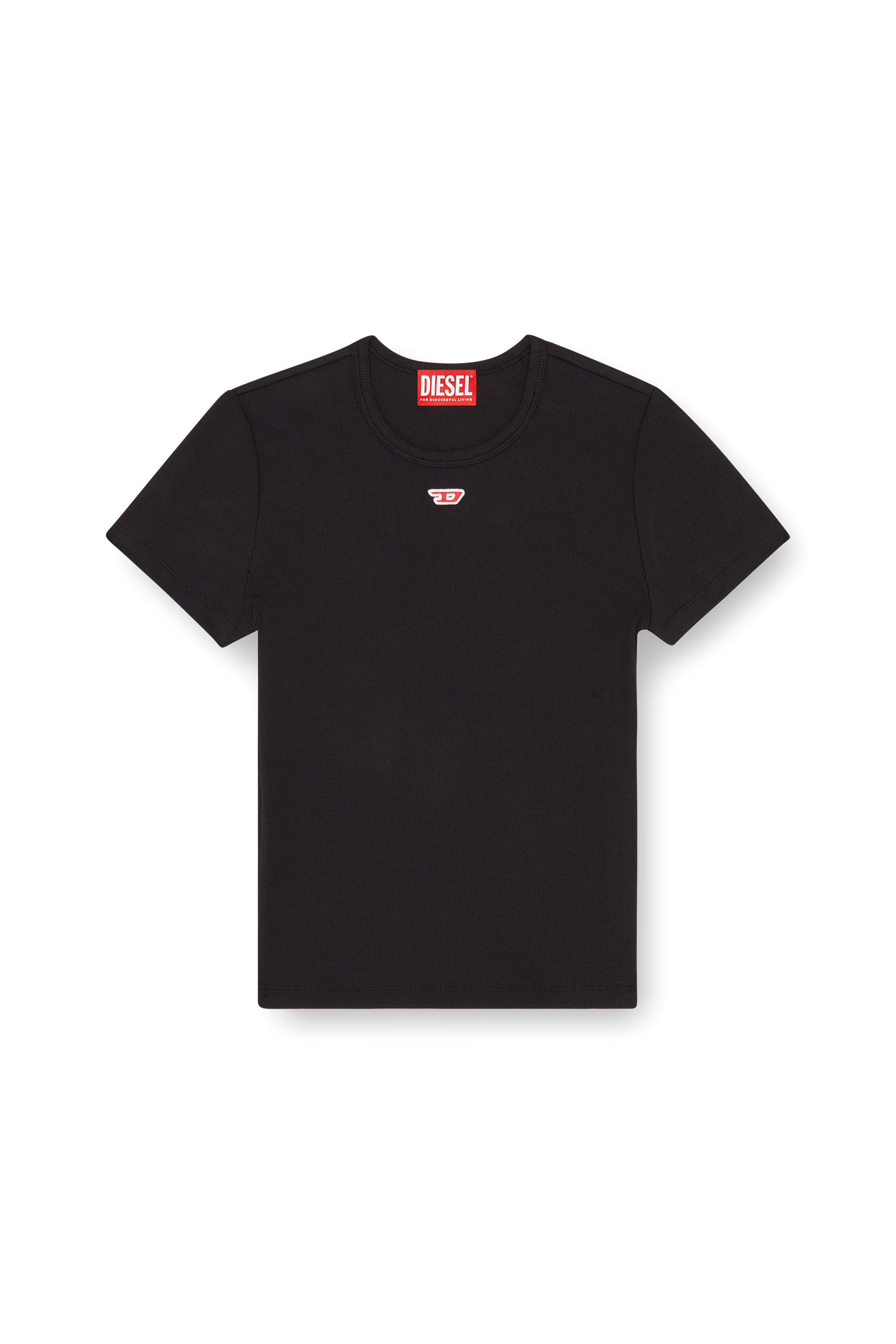 T-ELE-LONG-D T-shirt with D logo patch｜ブラック｜ウィメンズ｜DIESEL