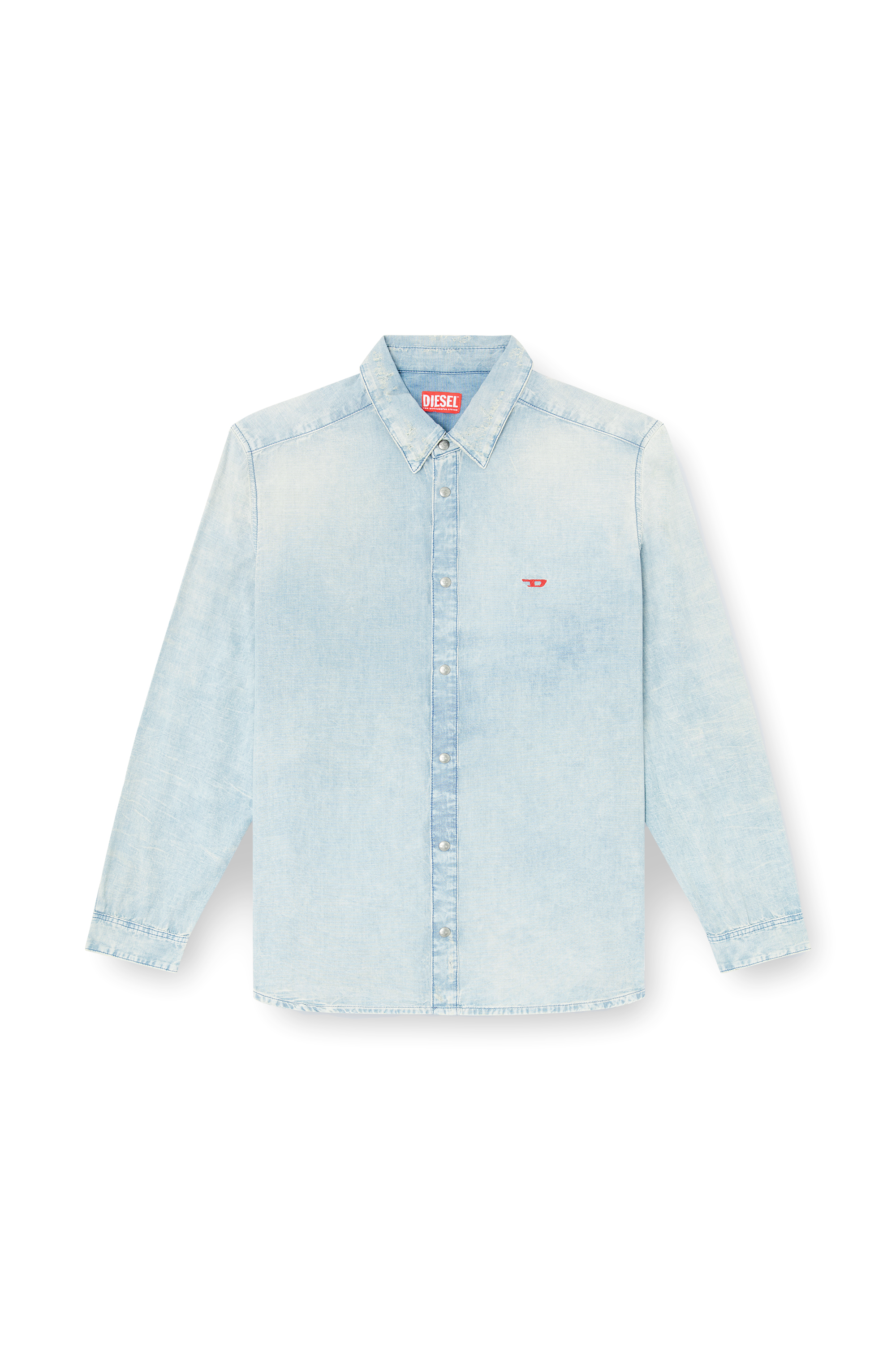 D-SIMPLY Shirt in bleach-effect denim｜ブルー｜メンズ｜DIESEL