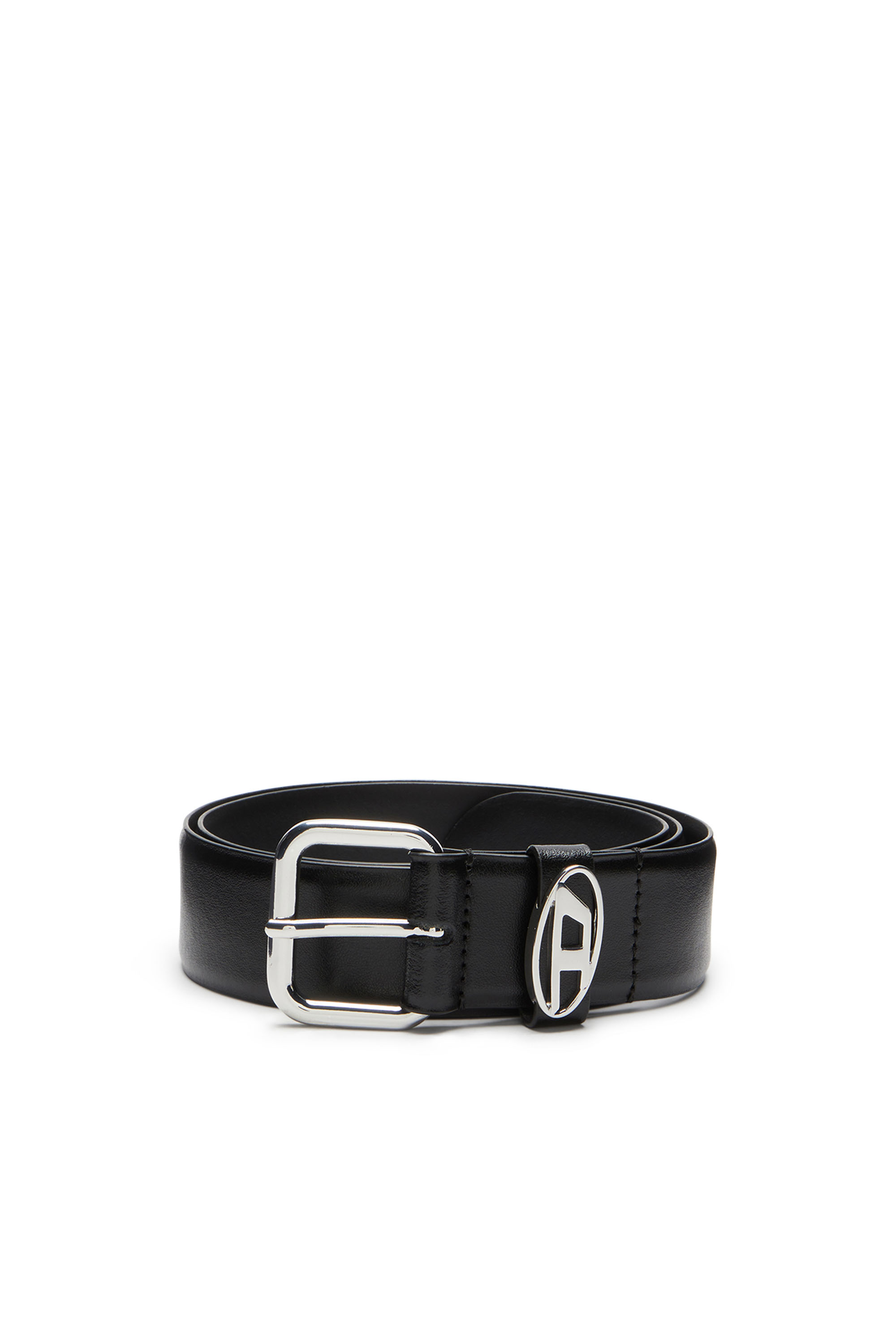 B-1DR OVAL D LOOP 3.9cm logo-plaque embellished leather belt